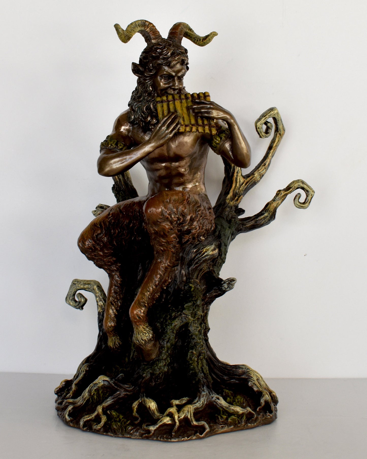 Pan - Ancient Greek fertility god of the Wild,Shepherds and Flocks, Nature of Mountain Wilds,Rustic Music - Cold Cast Bronze Resin