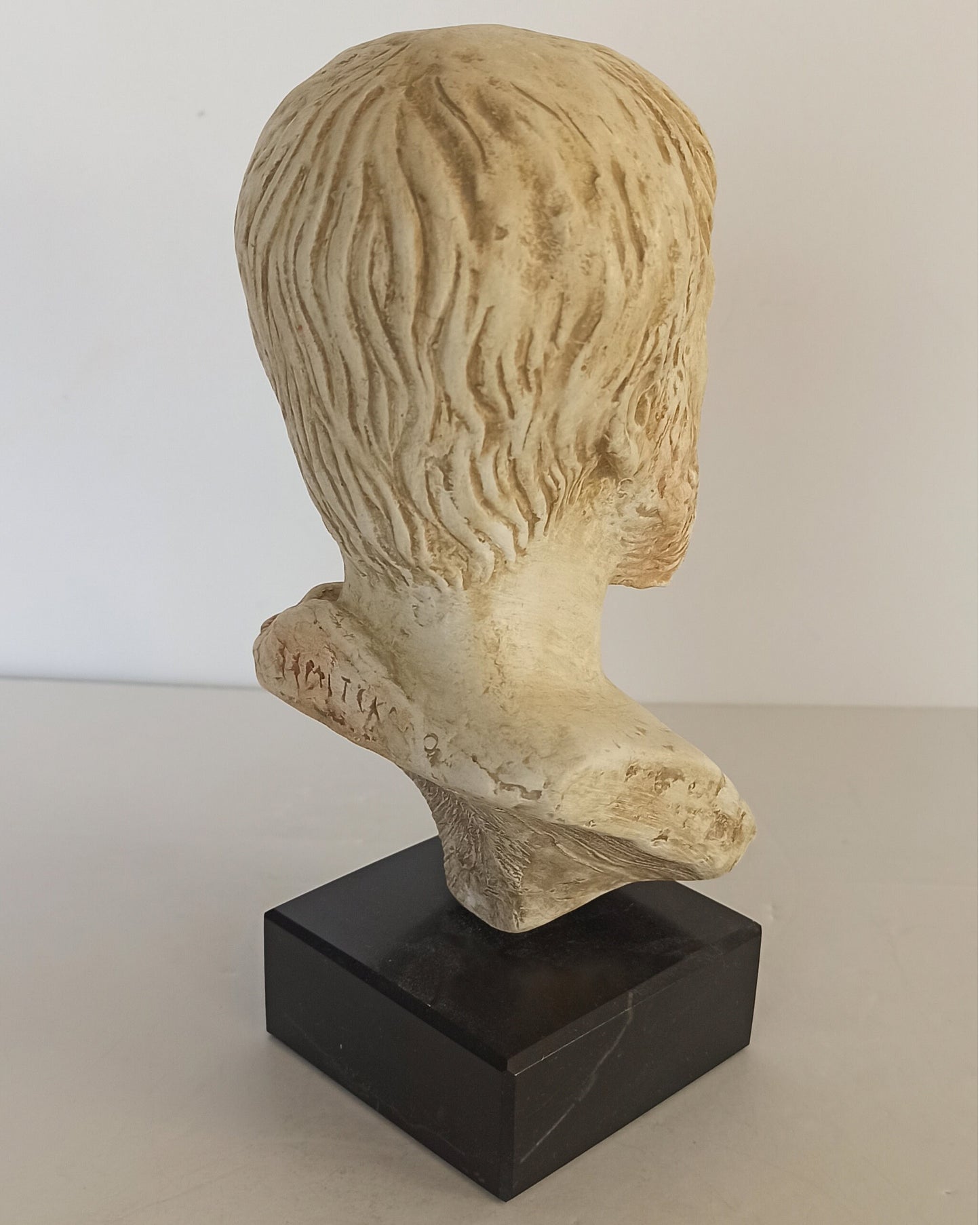 Aristotle - Ancient Greek Philoshopher and Polymath - Marble Base - Museum Reproduction - Head Bust- Casting Stone