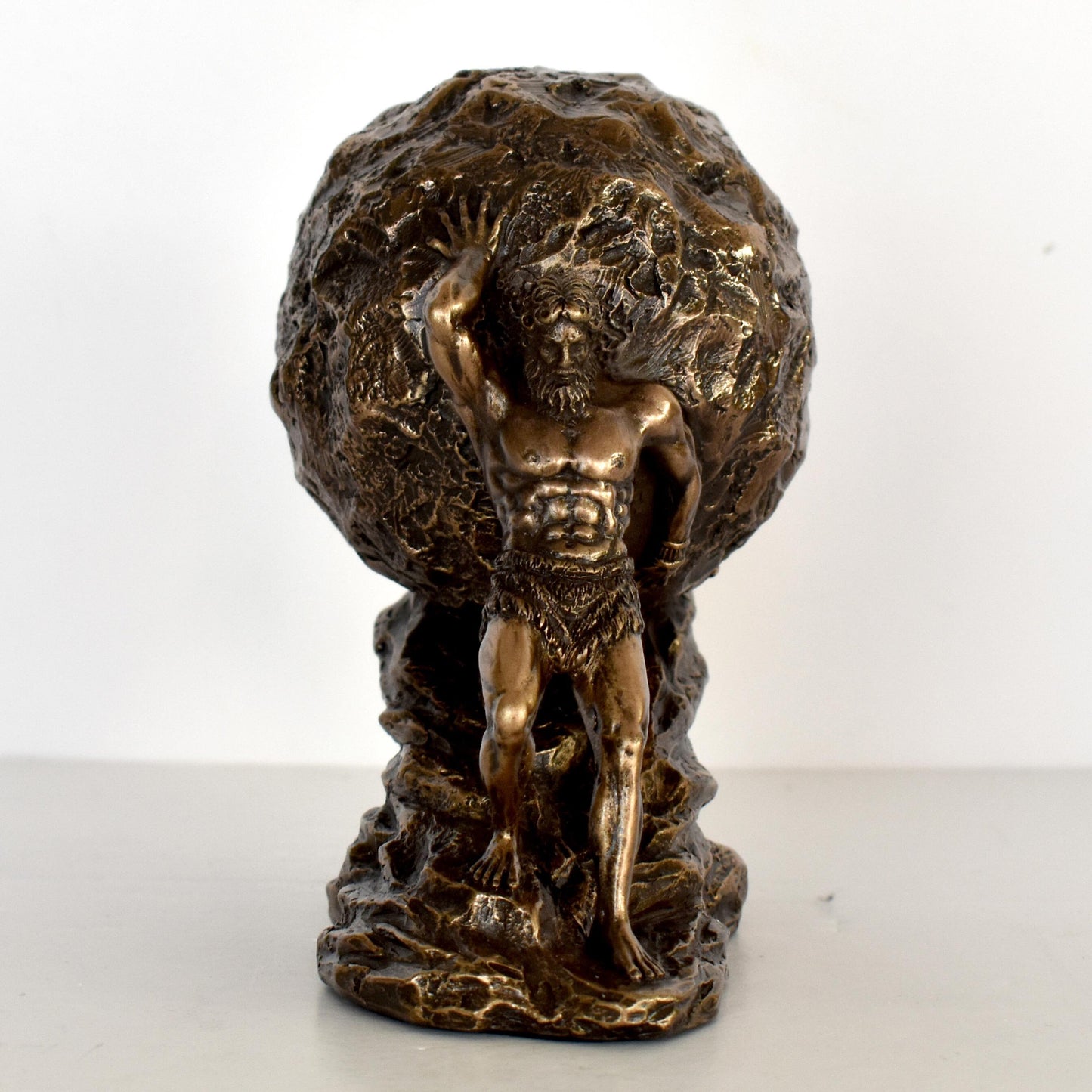 Sisyphus Sisyphos - Hades punished him to roll a boulder up a hill and to roll down every time it neared the top - Cold Cast Bronze Resin