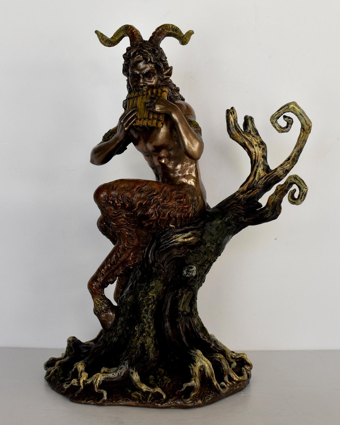 Pan - Ancient Greek fertility god of the Wild,Shepherds and Flocks, Nature of Mountain Wilds,Rustic Music - Cold Cast Bronze Resin