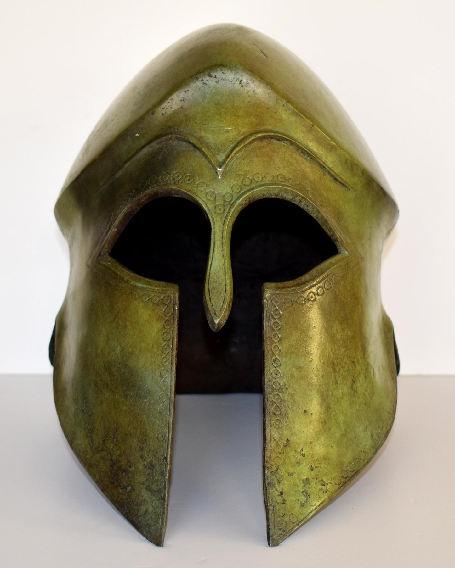 Ancient Greek Corinthian Helmet from Olympia - Associated with the Great Heroes of Ancient Greece - Museum Replica - pure bronze statue