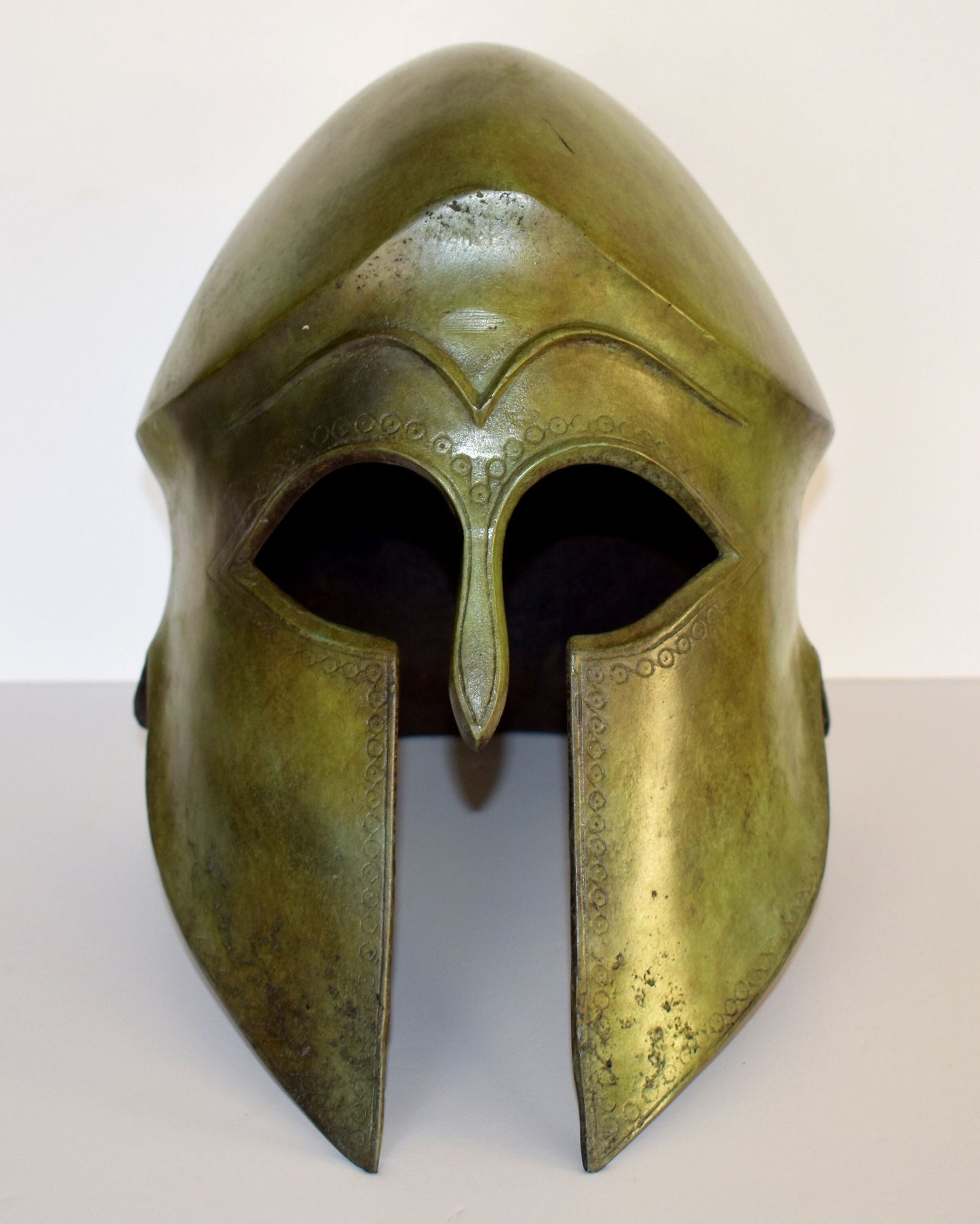 Ancient Greek Corinthian Helmet from Olympia - Associated with the Great Heroes of Ancient Greece - Museum Replica - pure bronze statue