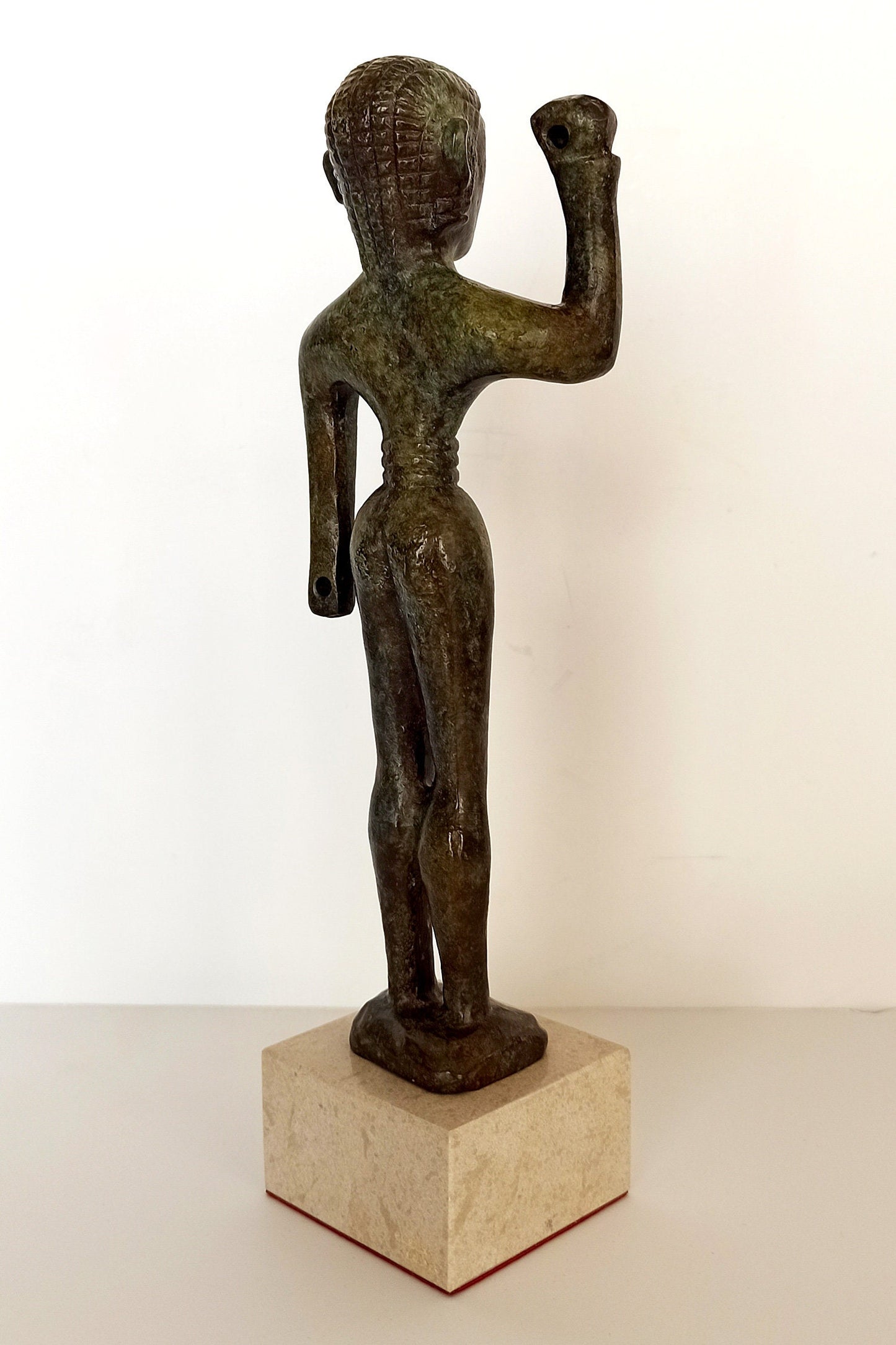 Spear bearer - Doryphoros - 750-725 B.C. - Olympia, Archaeological Museum - Marble Base - Museum Replica - pure Bronze Sculpture