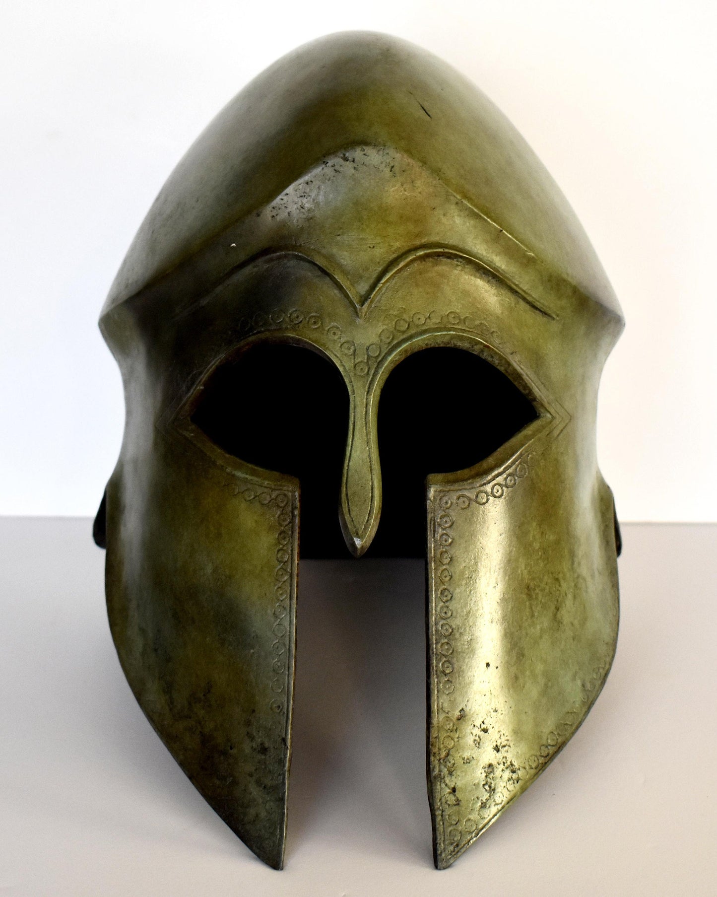Ancient Greek Corinthian Helmet from Olympia - Associated with the Great Heroes of Ancient Greece - Museum Replica - pure bronze statue