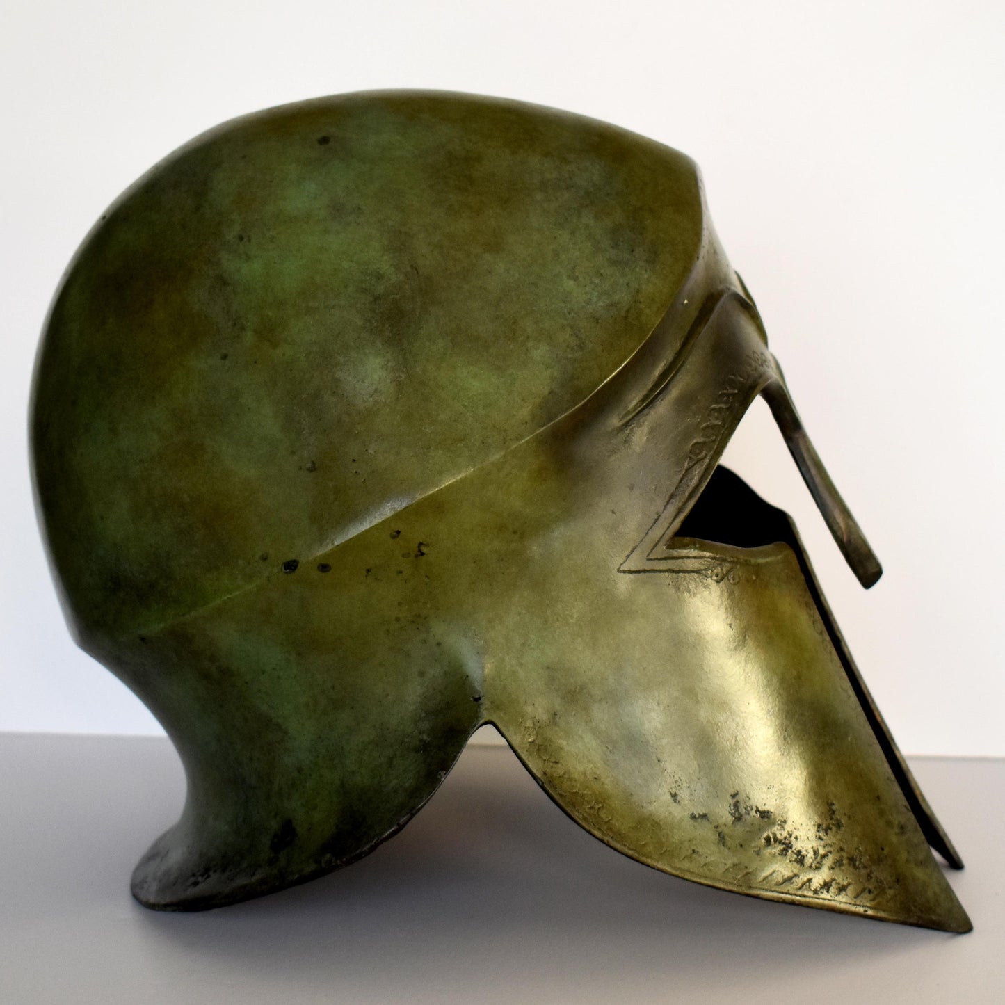 Ancient Greek Corinthian Helmet from Olympia - Associated with the Great Heroes of Ancient Greece - Museum Replica - pure bronze statue