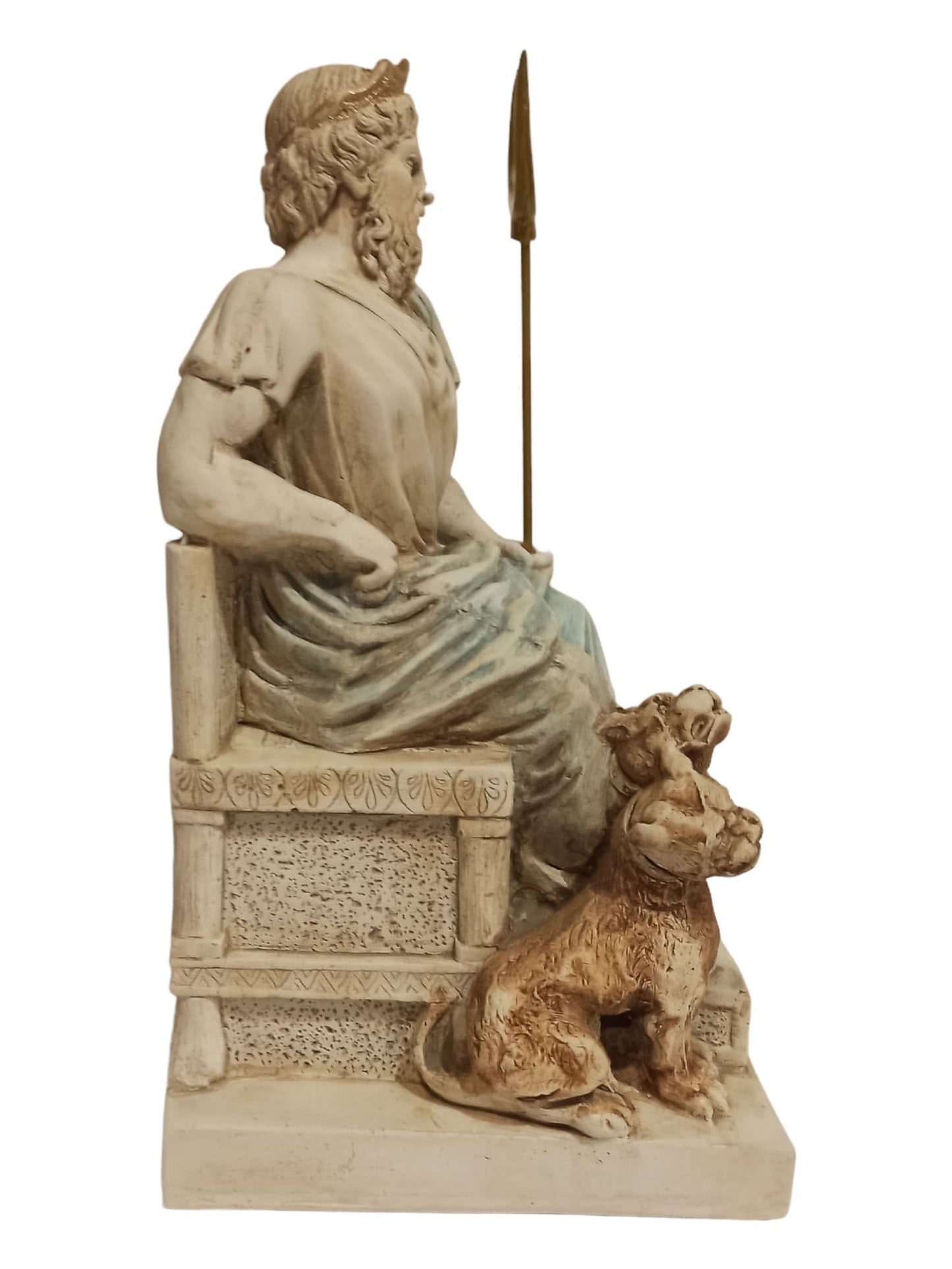 Hades and Cerberus - Greek Roman God of the Dead, King of the Underworld - Three-Headed Dog Guarding the Gates - Casting Stone