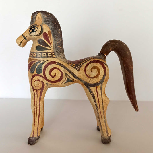 Ancient Greek Horse - Athens, Attica - Valued their beauty and their social significance as tokens of wealth and status  - Ceramic Artifact