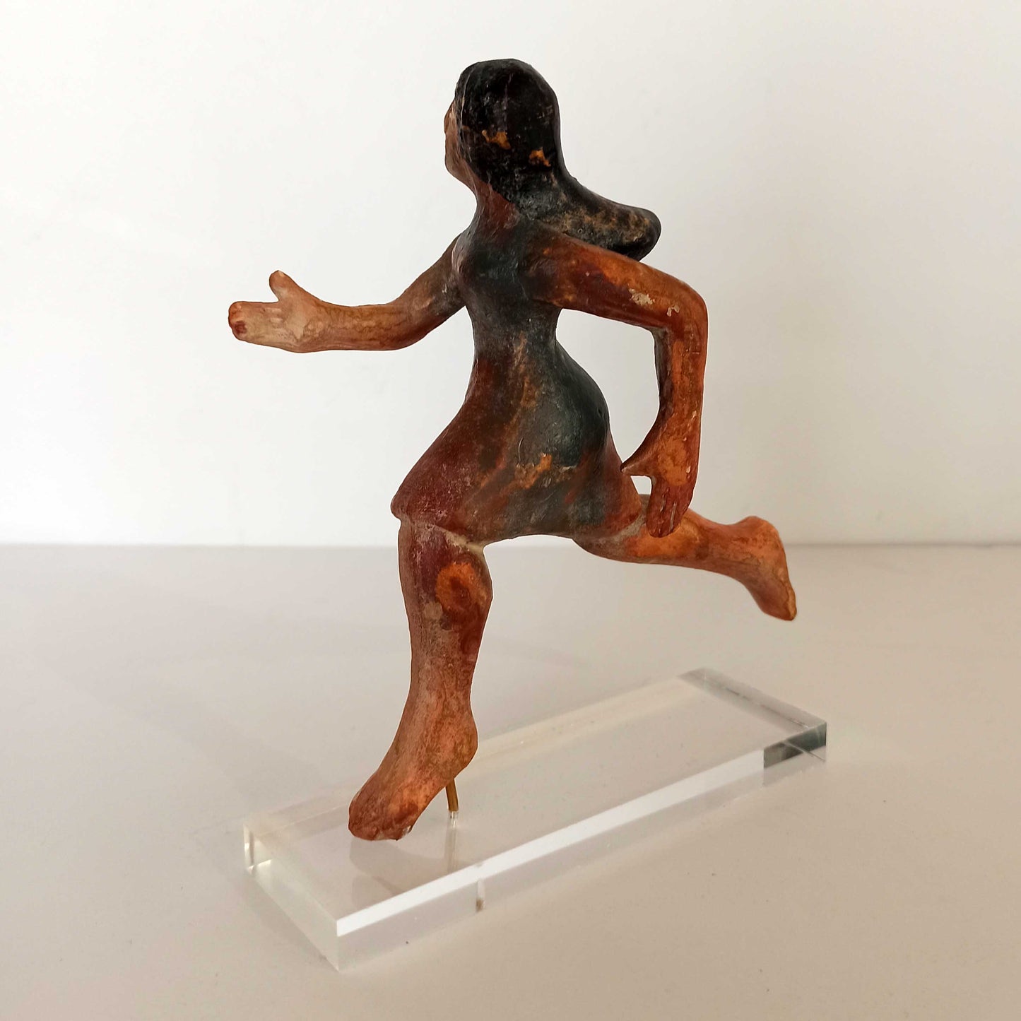 Woman Runner - Athlete - Foot Race   - Ancient Greek Heraean Games  - Plexiglass Base - Ceramic Artifact