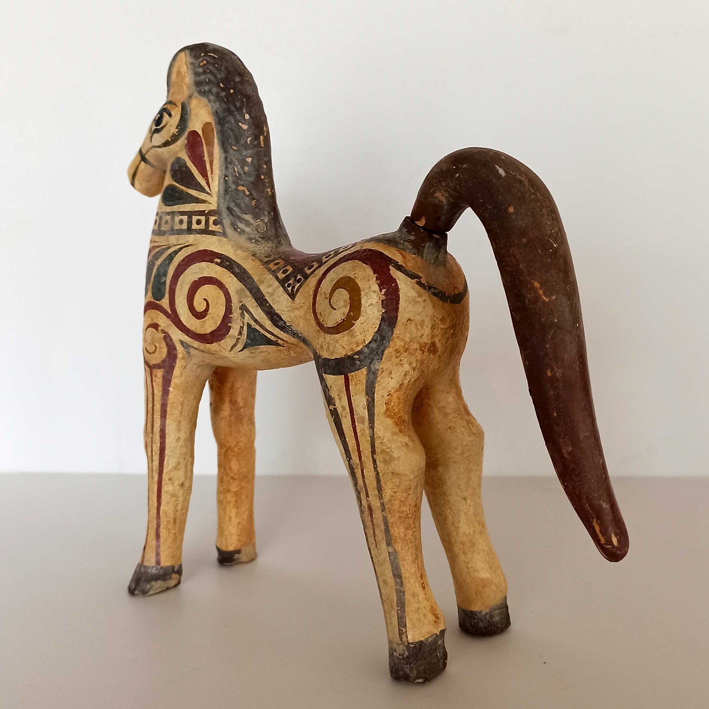 Ancient Greek Horse - Athens, Attica - Valued their beauty and their social significance as tokens of wealth and status  - Ceramic Artifact