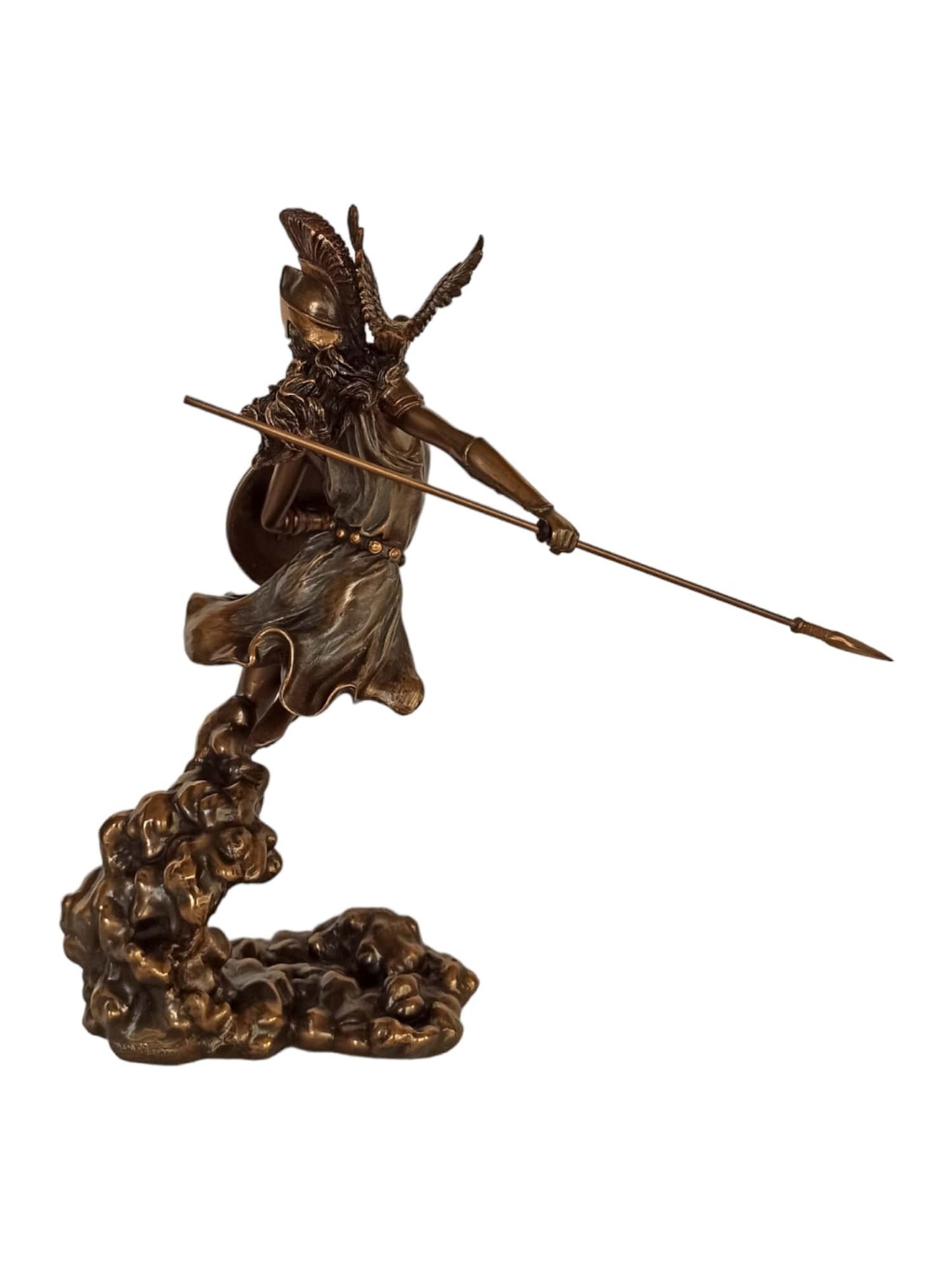 Athena Minerva - Greek Roman goddes of Wisdom, Strength, Strategy, Courage, Inspiration, Arts - Owl Shield - Cold Cast Bronze Resin