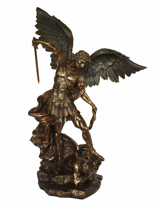 Archangel Michael - Leader of God's Armies against Satan's Forces in the Book of Revelation - Small - Cold Cast Bronze Resin