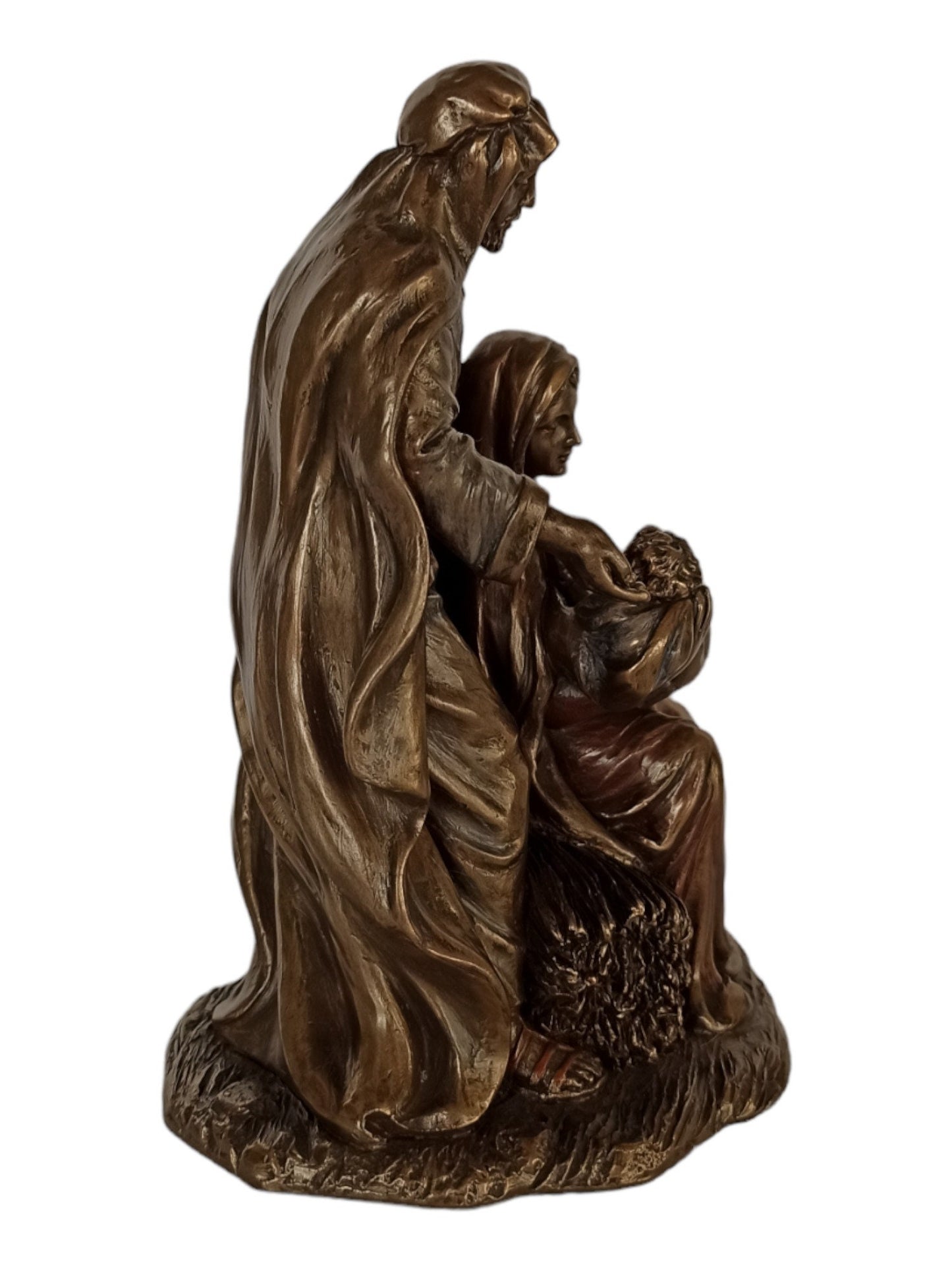 The Birth of Jesus Christ - Joseph and Mary - It means that Joy has come into this World - The Hope we have in God - Cold Cast Bronze Resin