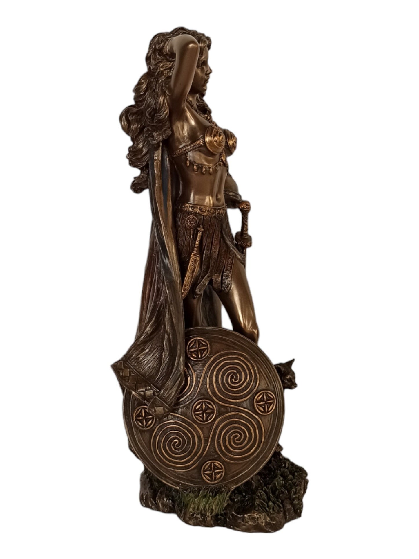 Freya Freyja - Norse Goddess associated with Love, Beauty, Fertility, Sex, War, Gold, and Seiðr - Cold Cast Bronze Resin