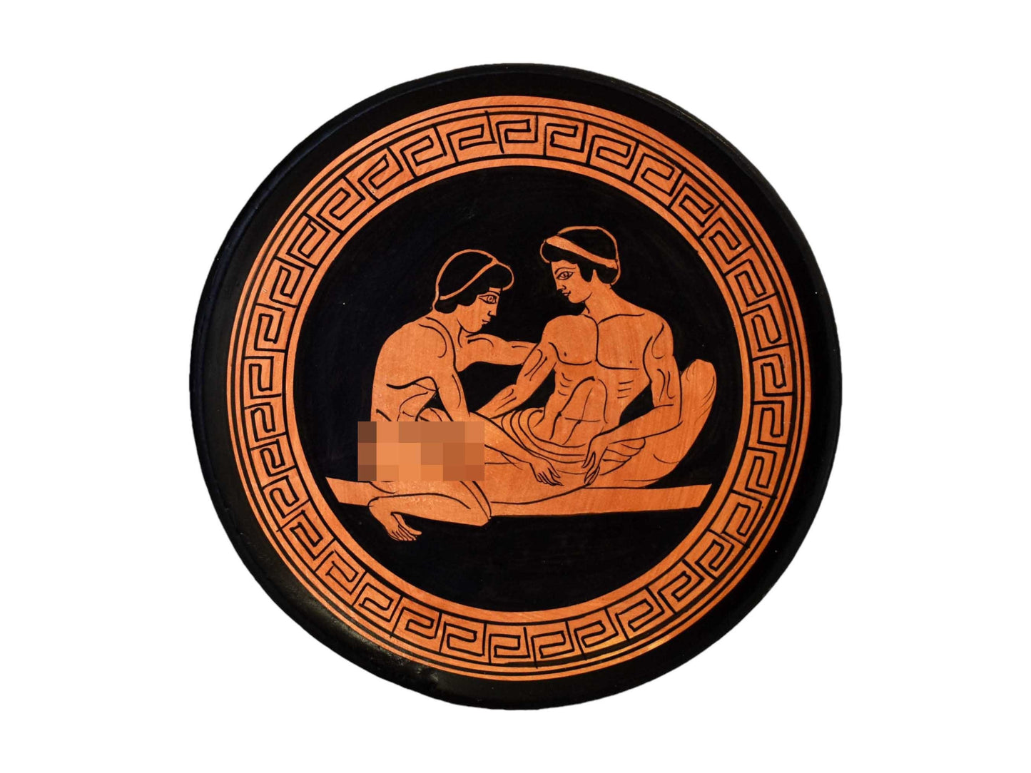 Homoerotic Scene between Two Males - Athens - The heart has its reasons of which reason knows nothing - Ceramic - Handmade in Greece