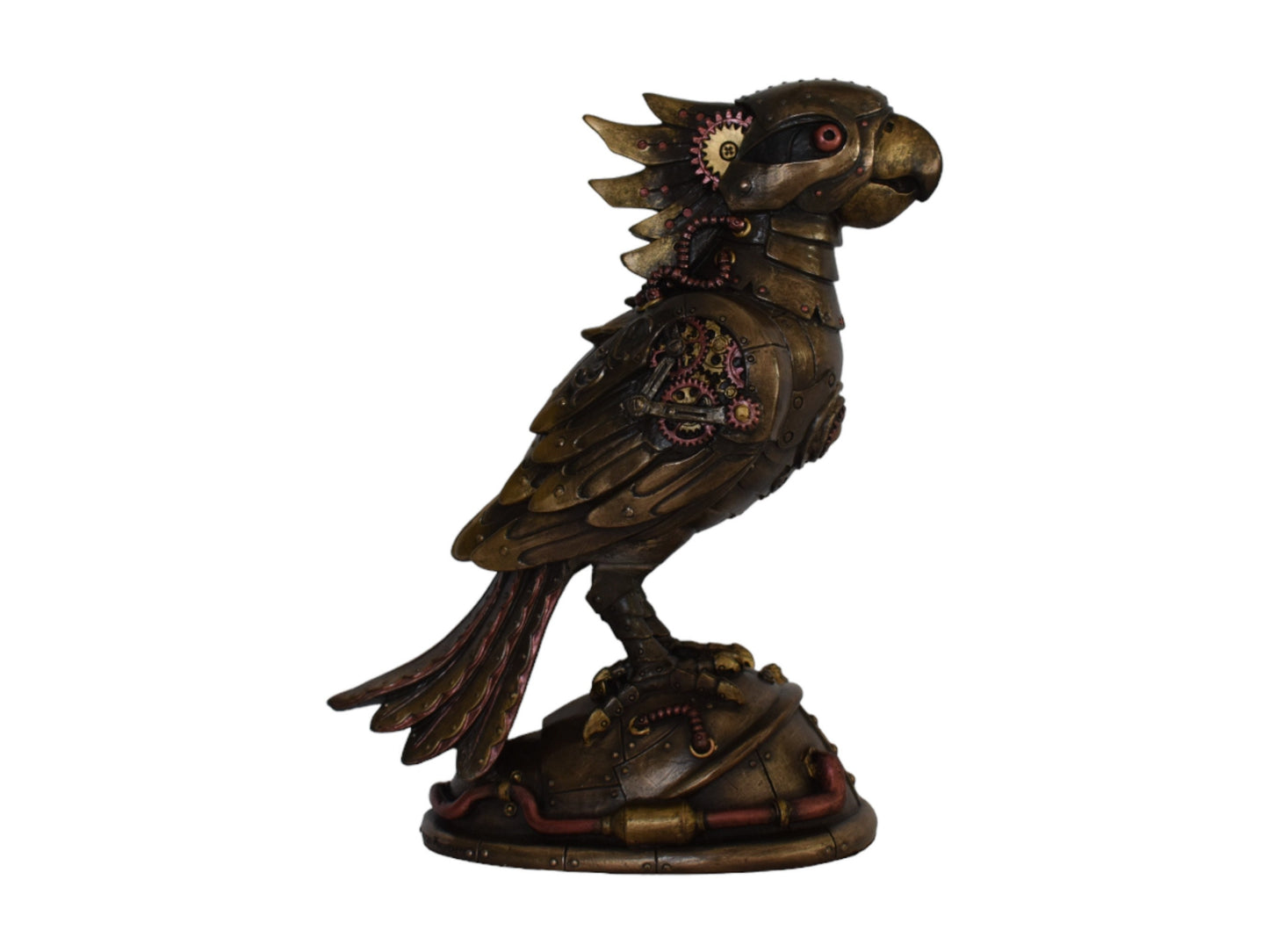 Parrot Statue - Steampunk - Modern Art - Decoration - Science Fiction - Cold Cast Bronze Resin