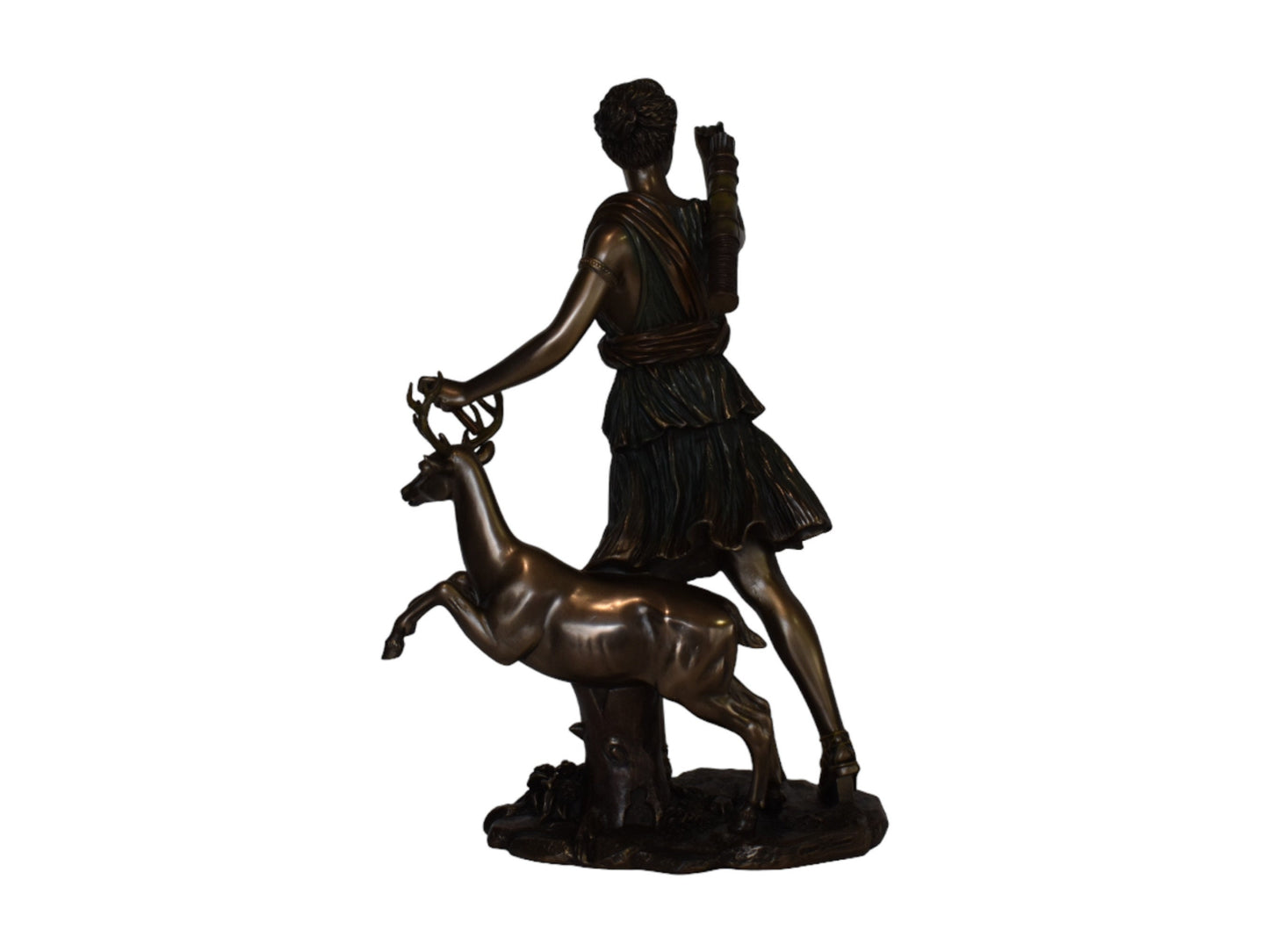 Artemis Diana – Greek Roman Goddess of Hunt, the Wilderness, Wild Animals, the Moon, and Chastity - sister of Apollo- Cold Cast Bronze Resin