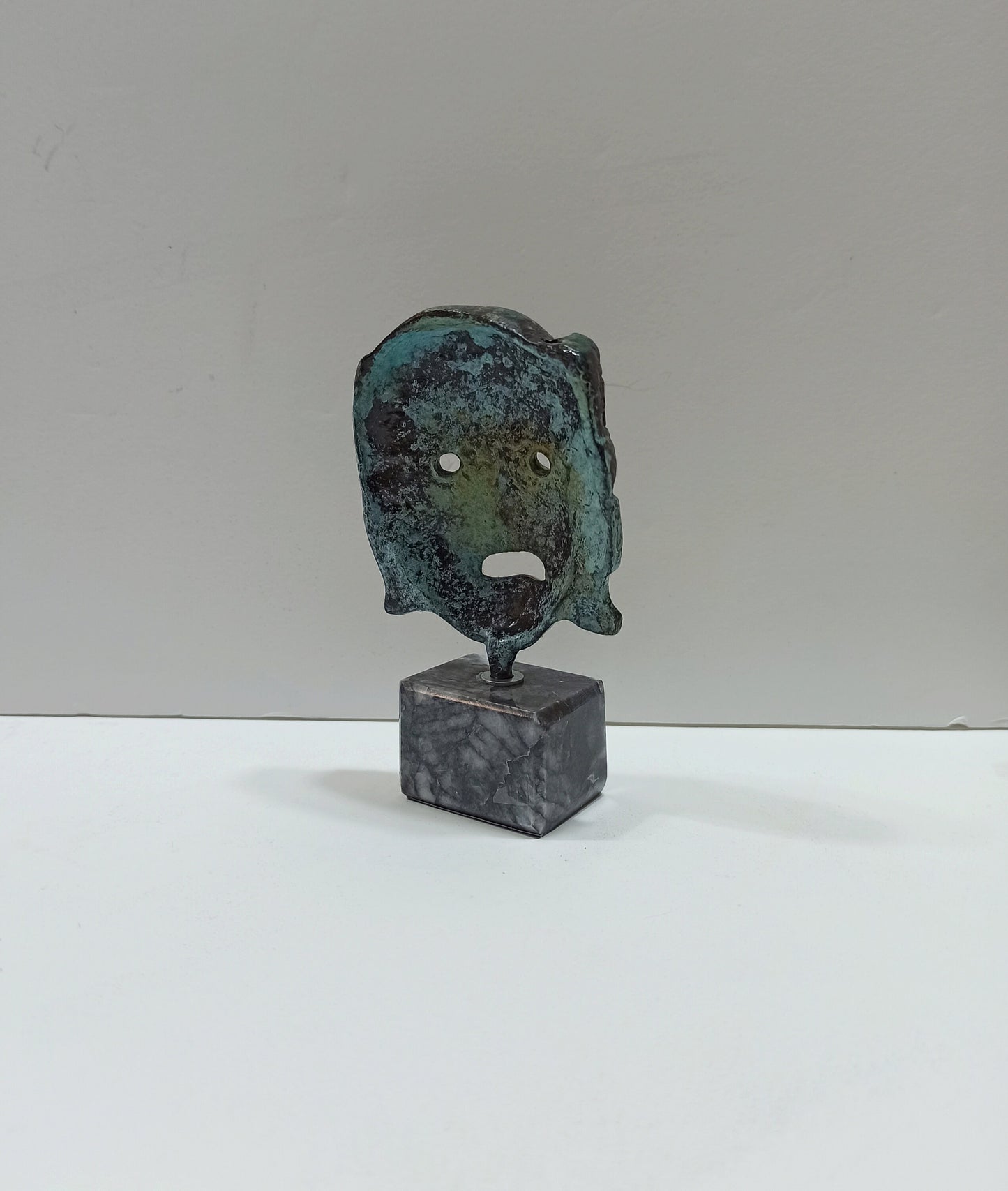 Tragedy Mask - Ancient Greece - Drama - Decorative - Necessary Device for the Art of Theater - Handmade - pure bronze statue