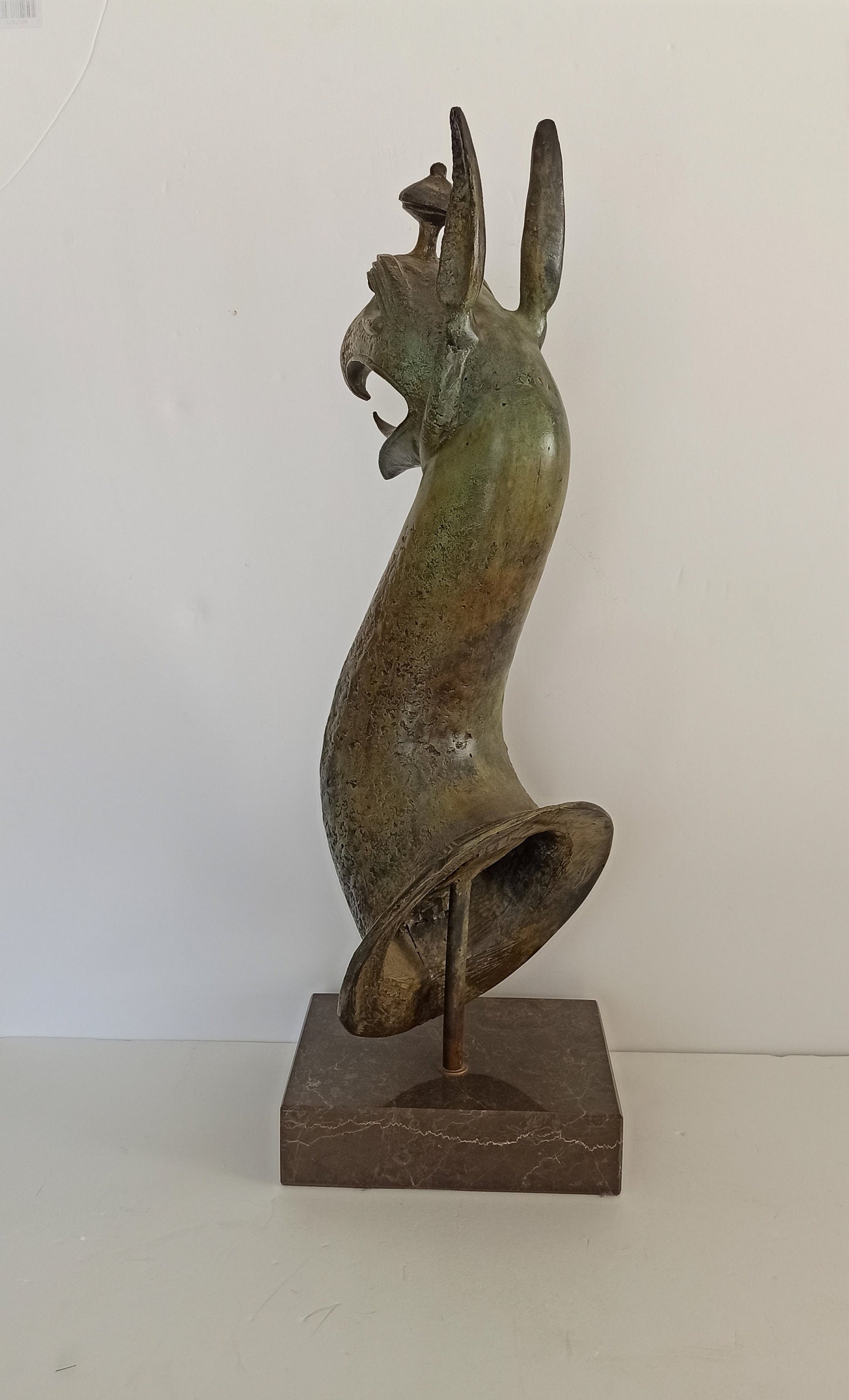 Griffin Head Bust - Marble Base - Ancient Greek Legendary Creature - Museum Replica - Pure Bronze Sculpture