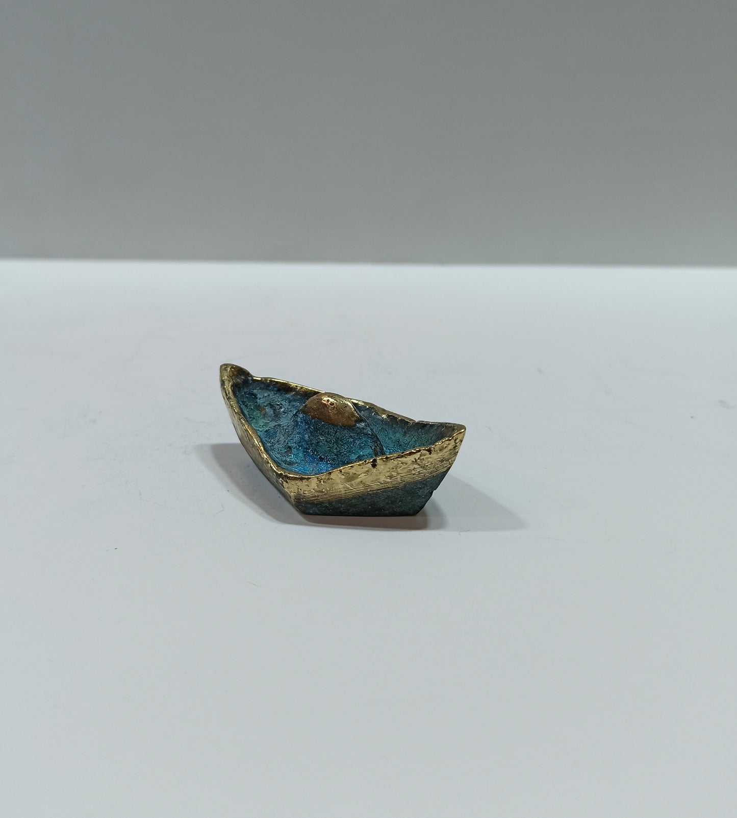 Traditional Greek Boat - Varka - Passenger and Fishing Vessel - pure Bronze Sculpture