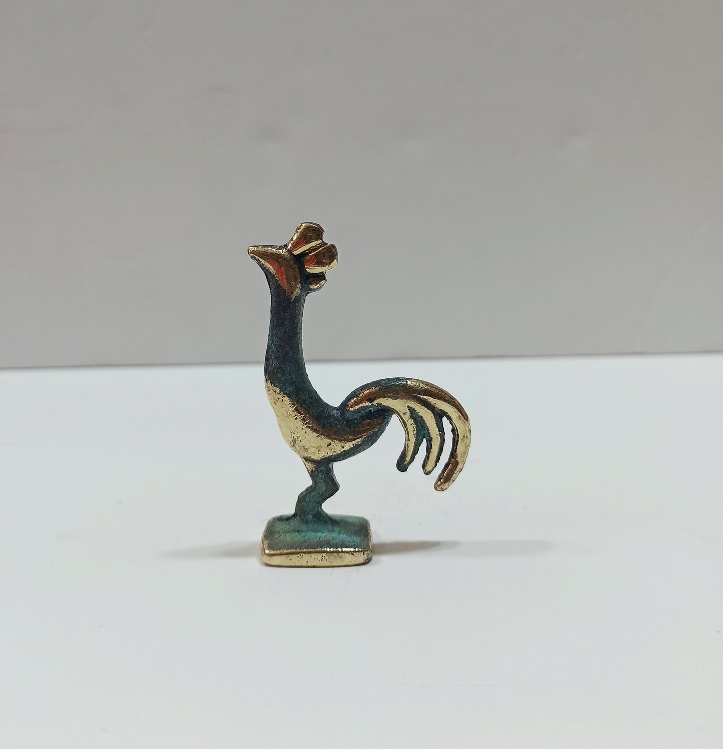 Rooster - Alectryon - Symbol of Resurrection, Insolence, Inordinate Desire and Self-Confidence - Miniature - pure bronze statue