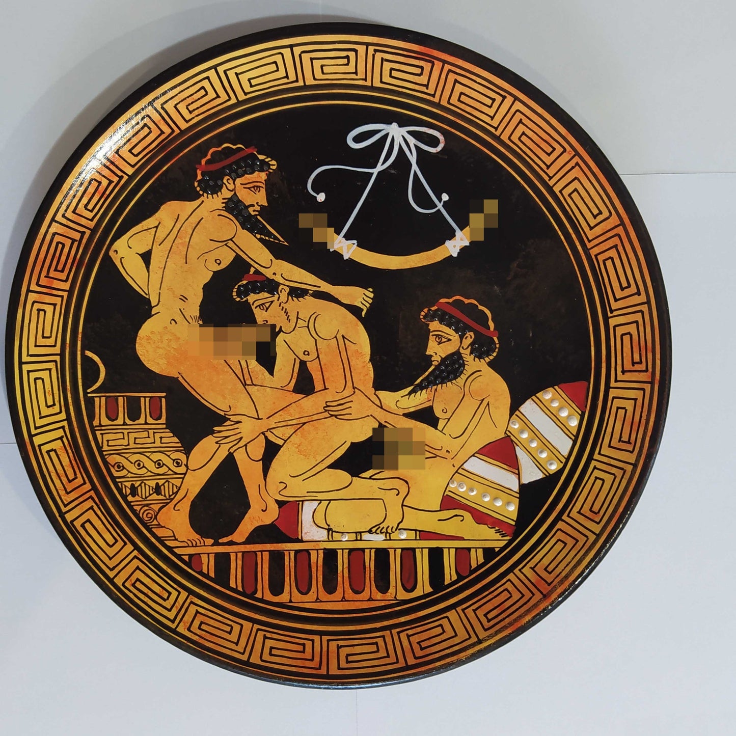 Homoerotic Scene between Three Males - Athens, 450 BC - Love is always patient and kind. It is never jealous - Ceramic - Handmade in Greece