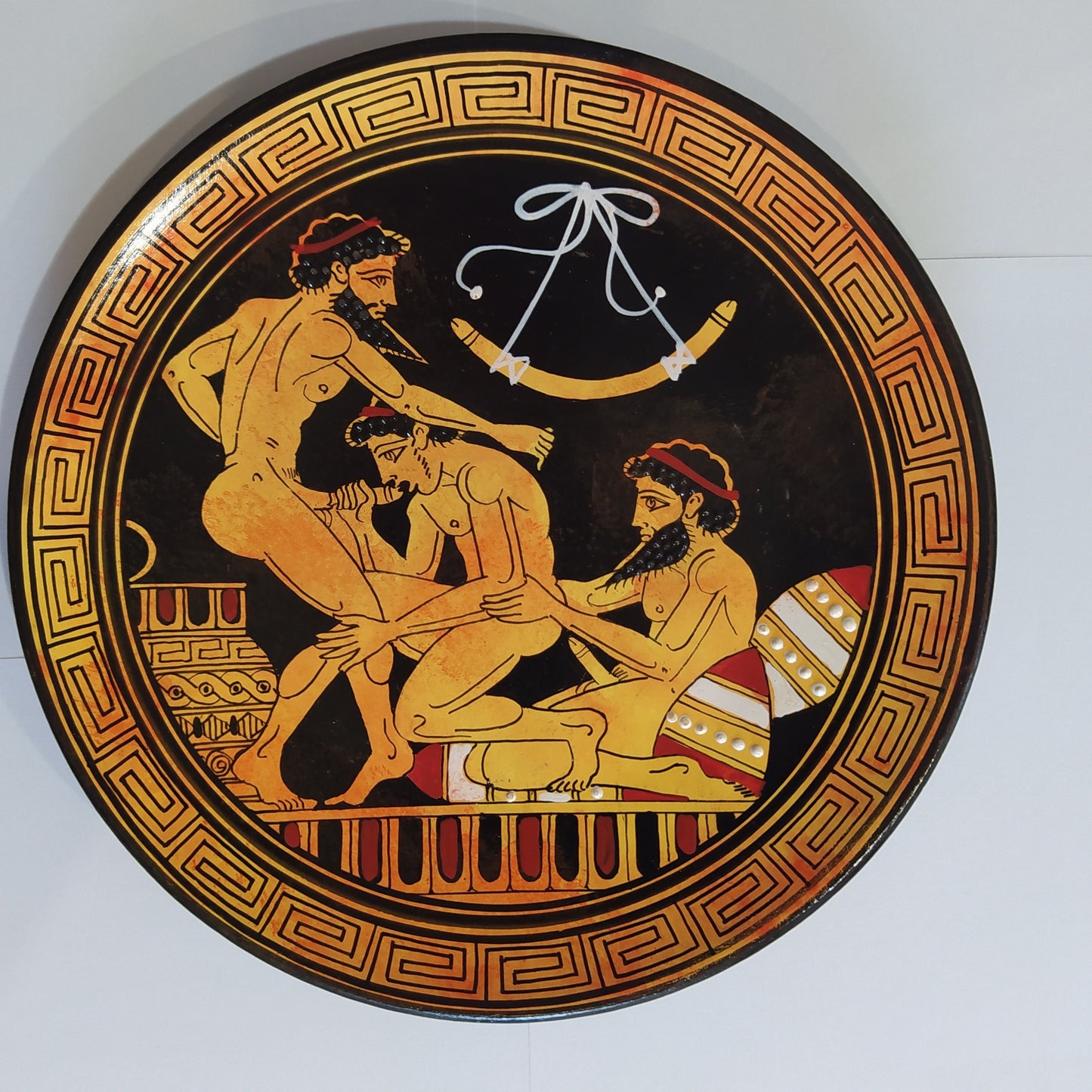 Homoerotic Scene between Three Males - Athens, 450 BC - Love is always patient and kind. It is never jealous - Ceramic - Handmade in Greece