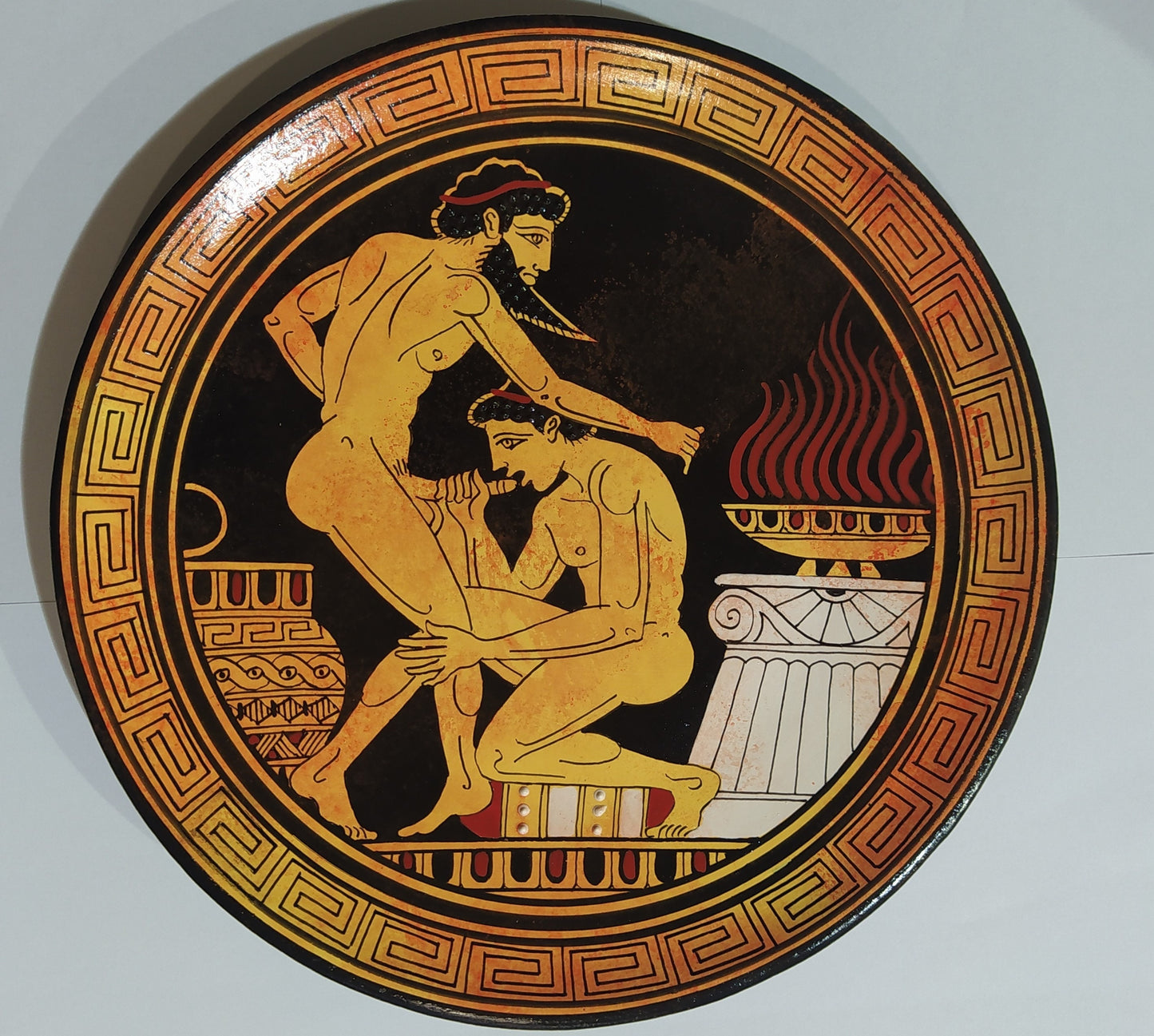 Homoerotic Scene between Two Males - Athens, 450 BC - In love there are two things: bodies and words - Ceramic - Handmade in Greece