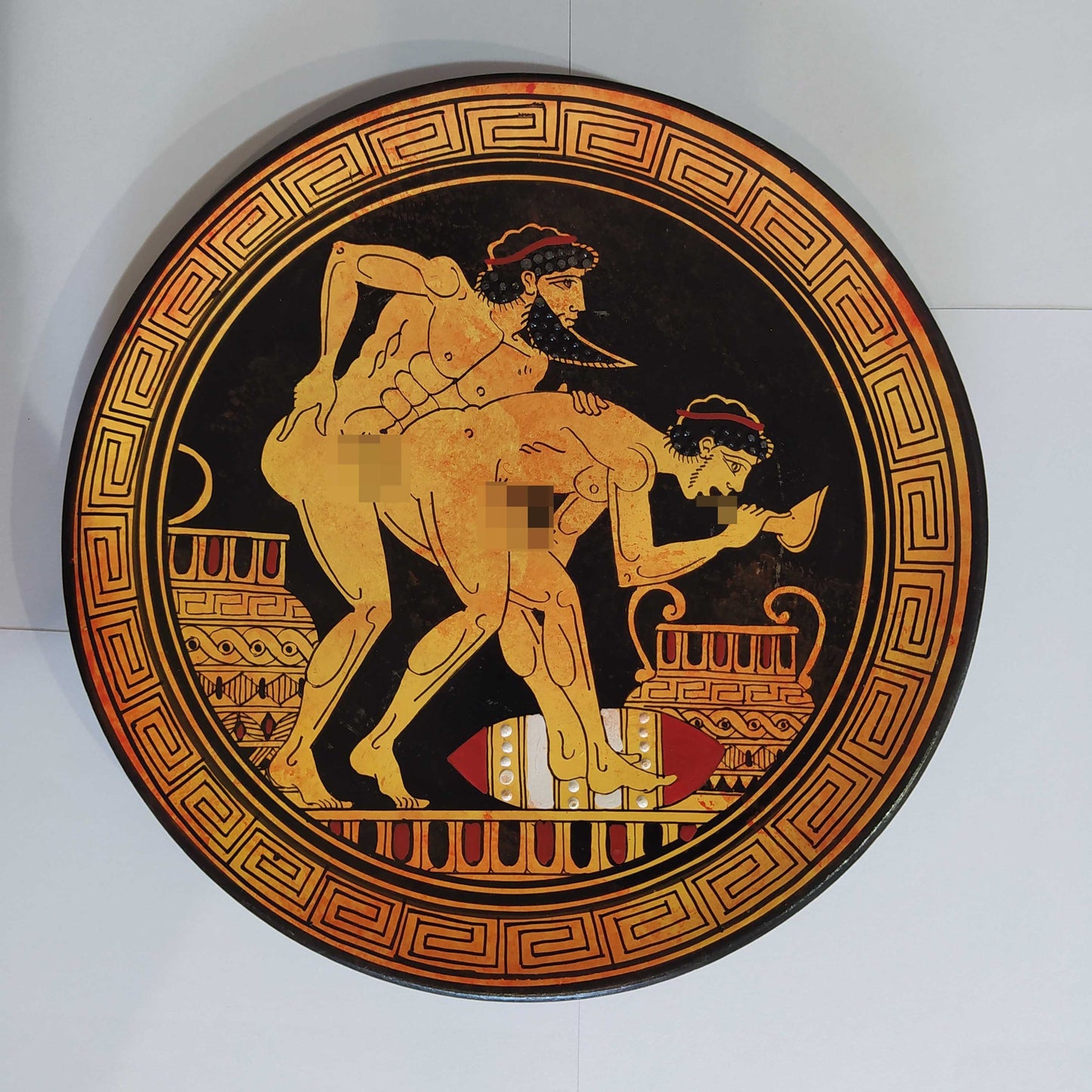 Homoerotic Scene between Two Males - Athens, 450 BC - To love is to recognize yourself in another - Ceramic - Meander - Handmade in Greece