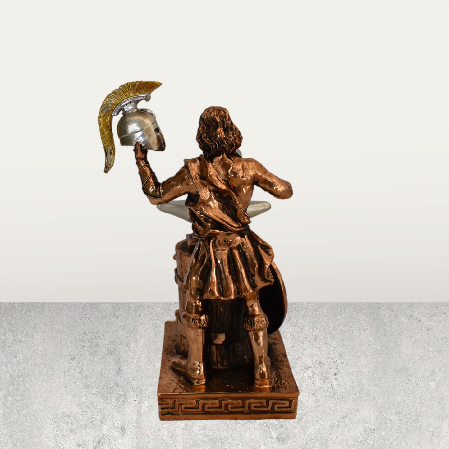 Hephaestus Vulcan - Son of Zeus and Hera - Greek Roman God of Blacksmiths, Metalworking, Fire and Volcanoes - Copper Plated Alabaster