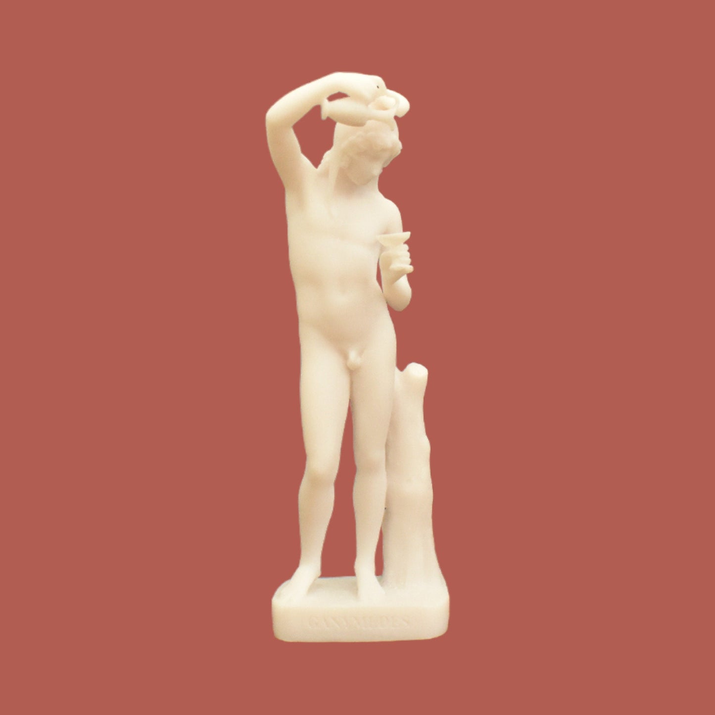 Ganymedes - The most beautiful of mortals - Abducted by the gods to serve as Zeus's cup-bearer in Olympus - Alabaster statue sculpture