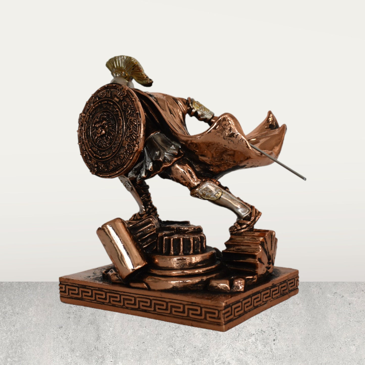 Ares Mars in action - Greek Roman God of Courage and War - The Spirit of Battle - One of the Twelve Olympians - Copper Plated Alabaster