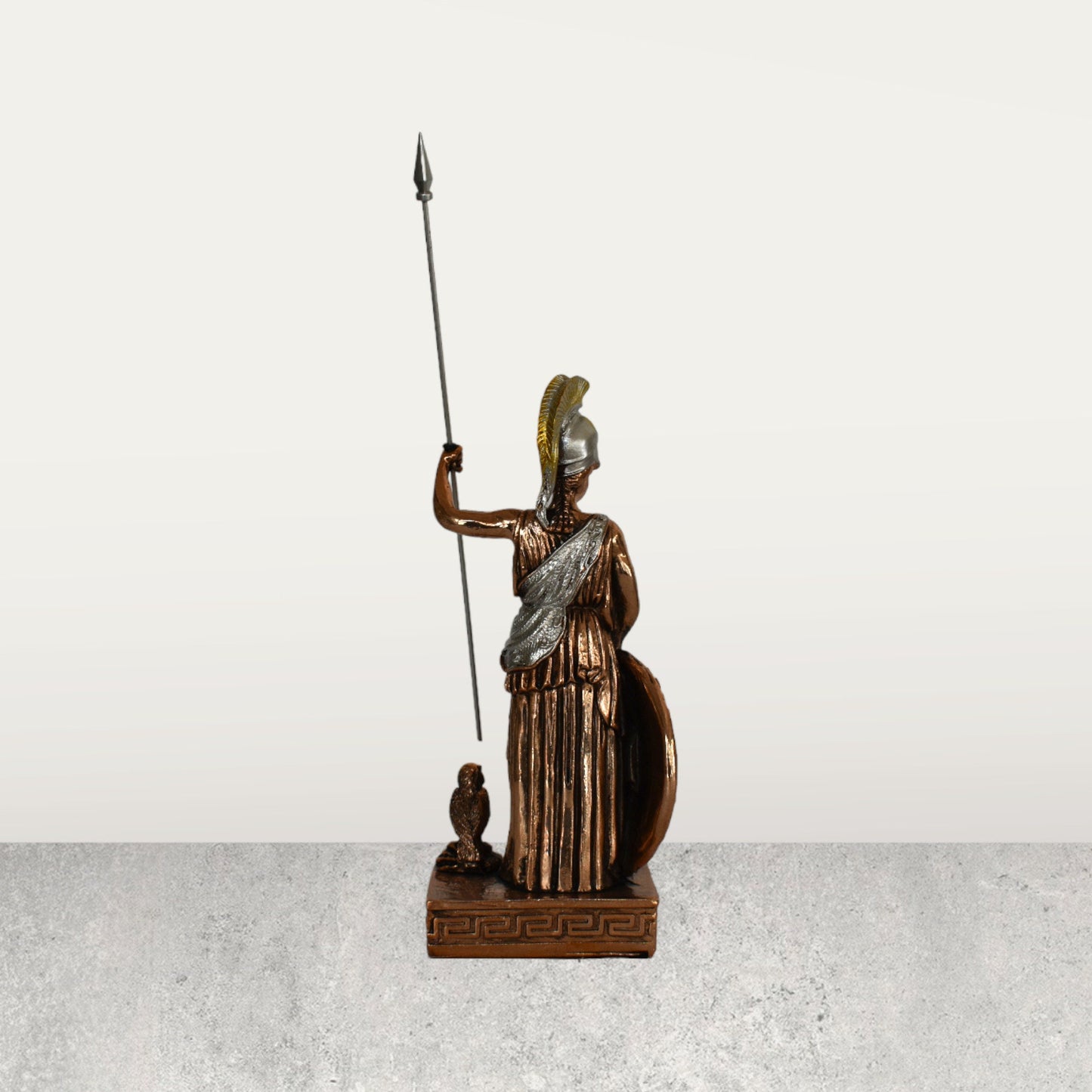 Athena Minerva - Panathenaia - Greek Roman goddes of Wisdom, Strength, Strategy, Courage, Inspiration, Arts - Copper Plated Alabaster