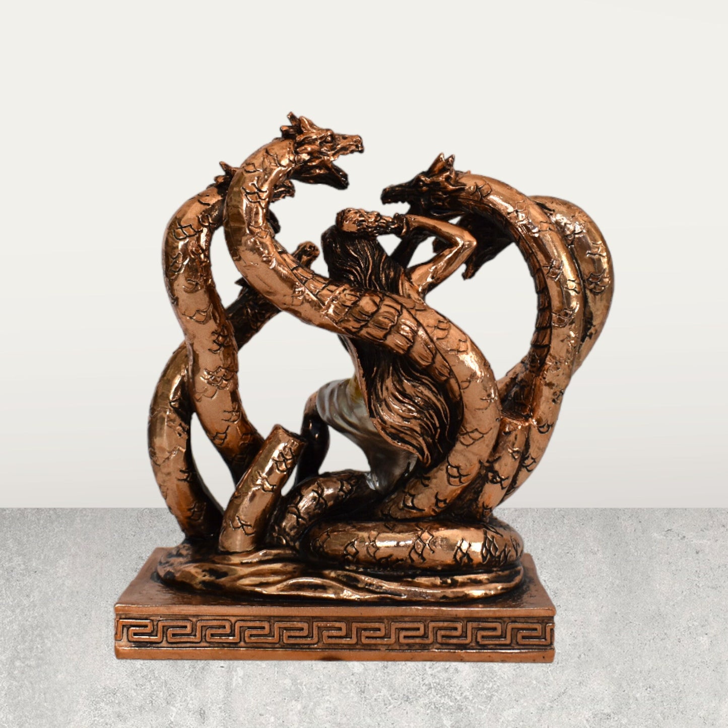 Hercules Heracles - Lernaean Hydra - Greek Divine Hero - The 12 Labours - Strong, Brave and Masculine - Copper Plated Alabaster