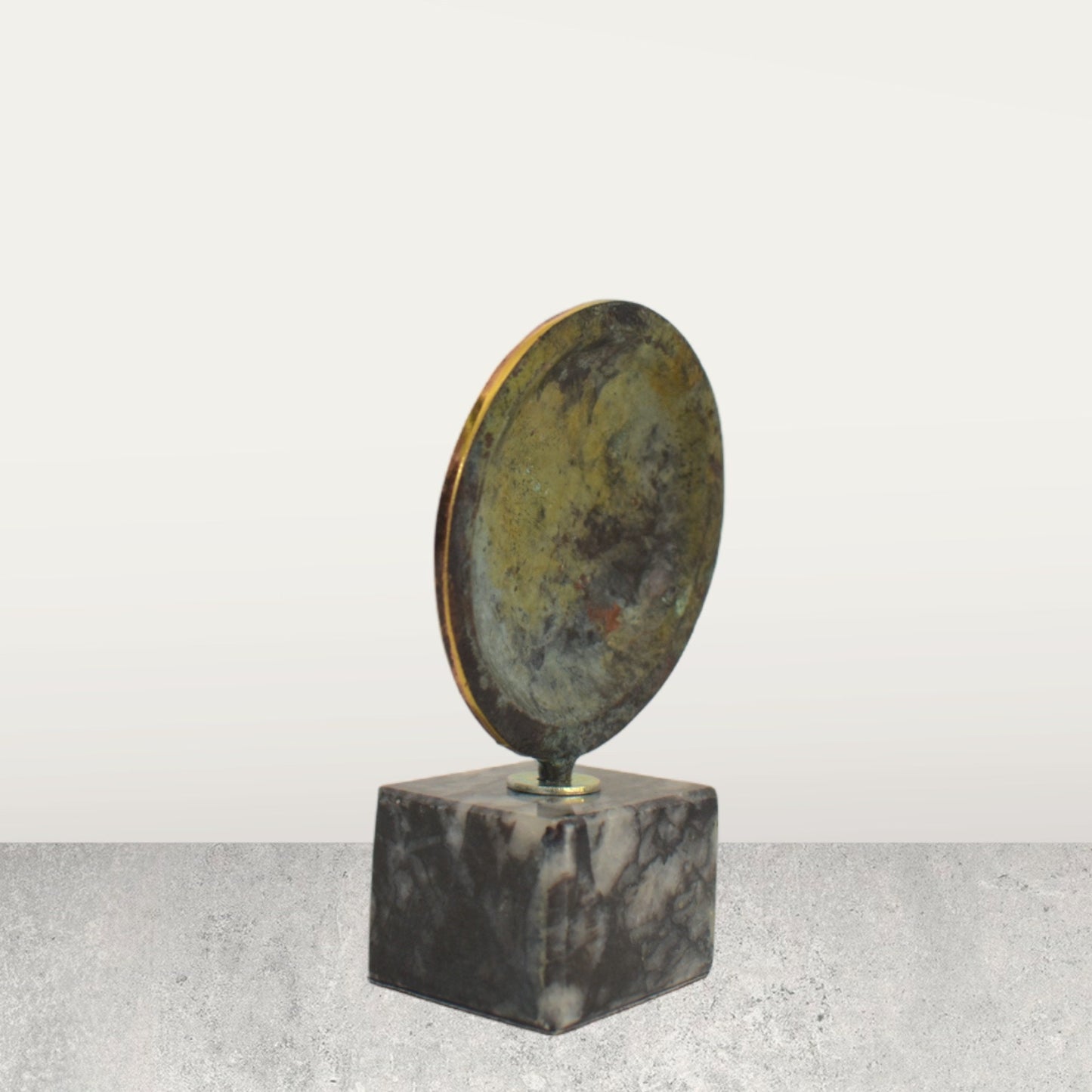 Ancient Greek Macedonian Shield - Vergina Sun - Royal Symbol - Decorative Motif - Marble Base - Museum Replica - Pure Bronze Sculpture