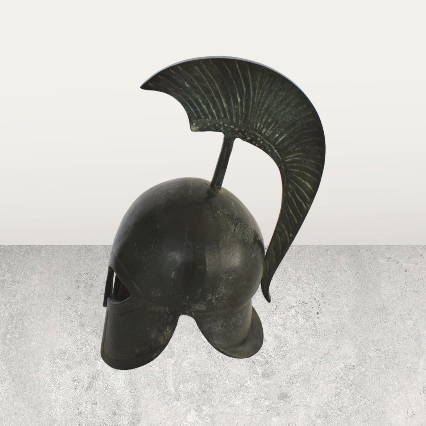 Ancient Greek Spartan Corinthian Helmet - Archaic period - pure bronze statue