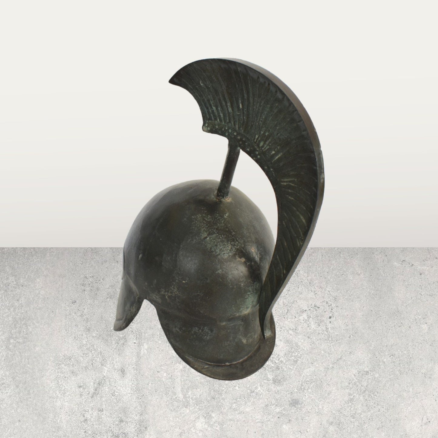 Ancient Greek Spartan Corinthian Helmet - Archaic period - pure bronze statue