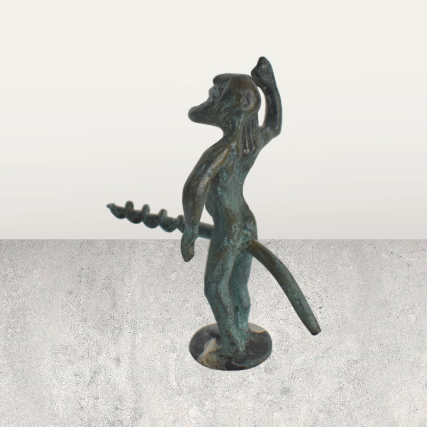 Satyr - Male Nature Spirit - Attendant of Pan and Dionysus - Goat-Human Hybrid - Corkscrew - pure bronze statue