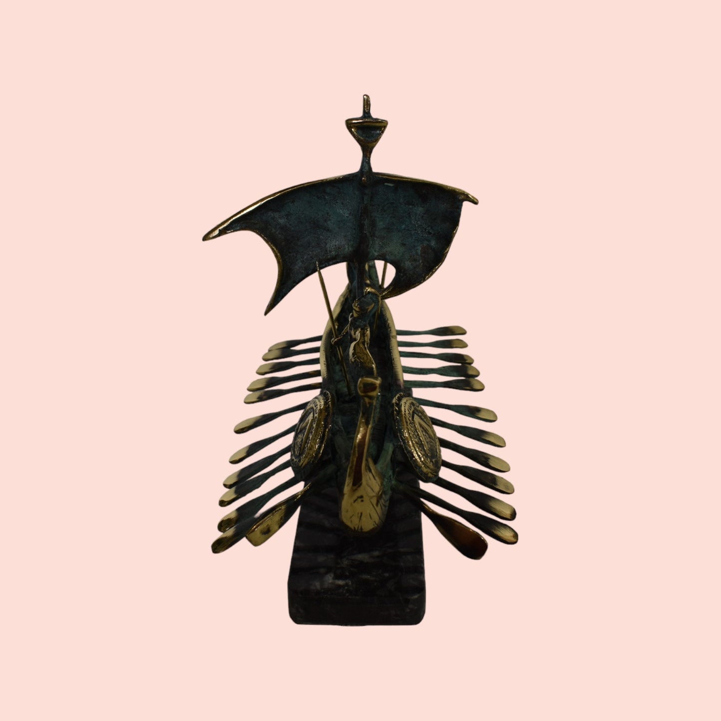 Trireme - Spartan Warship - Greco-Persian War - Salamis Battleship - 480 BC - pure bronze statue