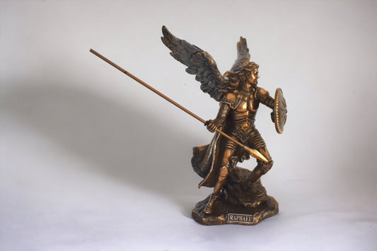 Archangel Raphael - Patron of Doctors, Sick, Travelers, Couples - Help, Guidance - Miniature - Cold Cast Bronze Resin