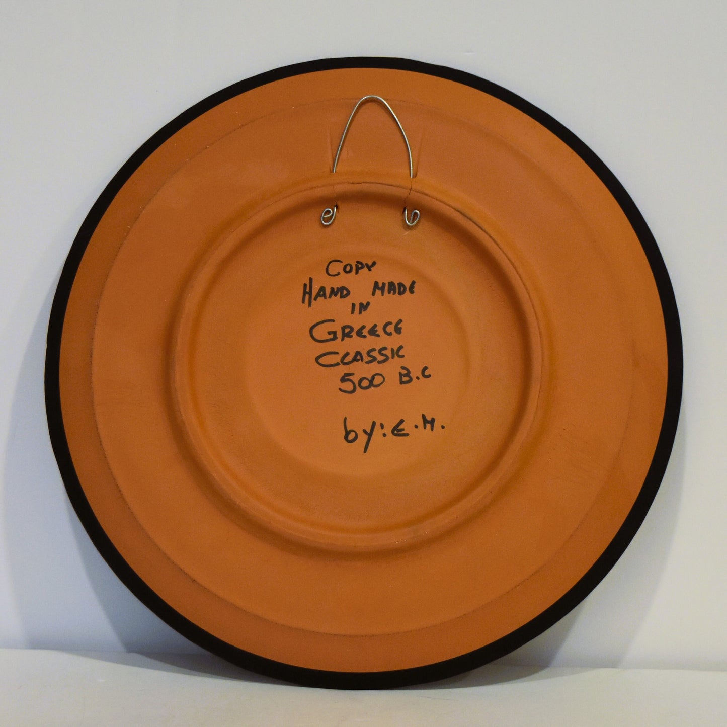 Antinous and Hadrian - An Ancient Love Story over the Centuries - Classic Period,500 BC - Meander Motif - Ceramic plate - Handmade in Greece