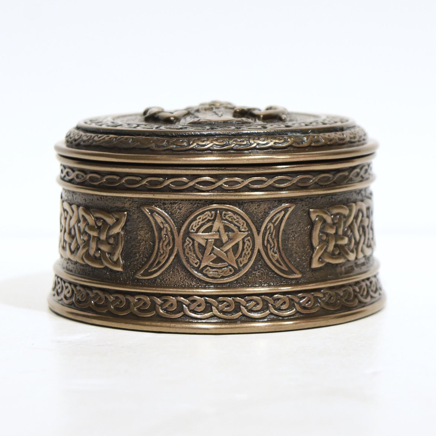 Hecate Hekate - Jewelry Box - Ancient Greek Goddess of Magic, Witchcraft, the Night, Moon, Ghosts and Necromancy- Cold Cast Bronze Resin