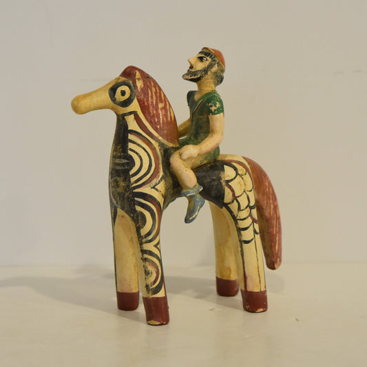 Horse Rider - Athens, Attica - 500 BC - Symbol of  Courage, Integrity, Power - Miniature - Museum Reproduction  - Ceramic Artifact