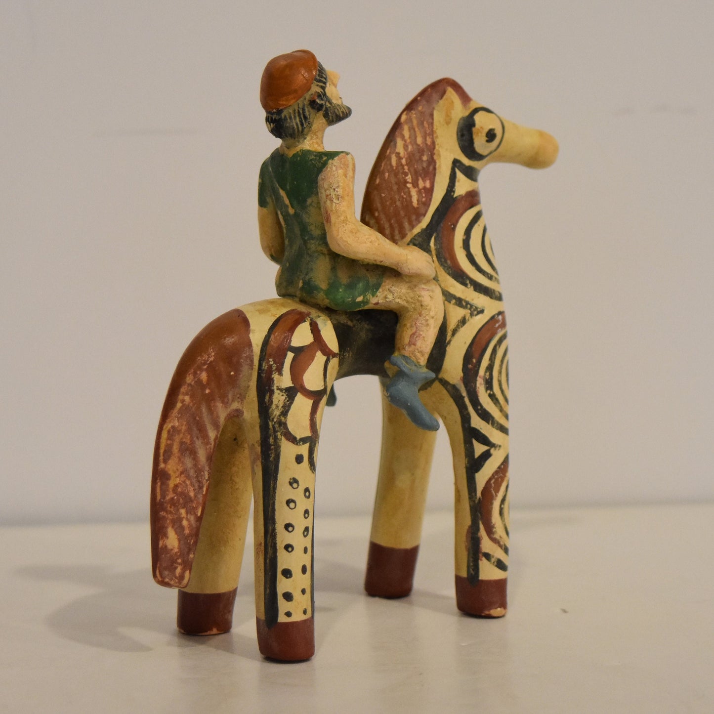 Horse Rider - Athens, Attica - 500 BC - Symbol of  Courage, Integrity, Power - Miniature - Museum Reproduction  - Ceramic Artifact