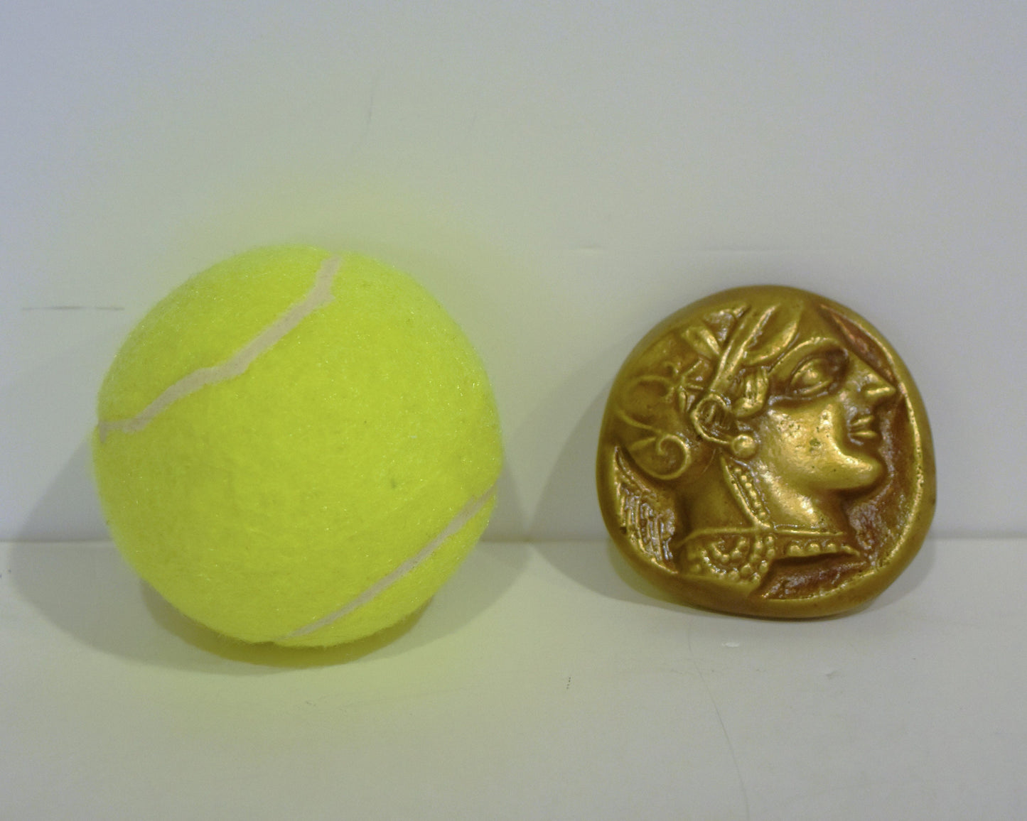 Athena Minerva, Greek Roman Goddess of wisdom - Owl, Athenian Symbol - Athenian Tetradrachm coin - Paperweight - pure bronze statue