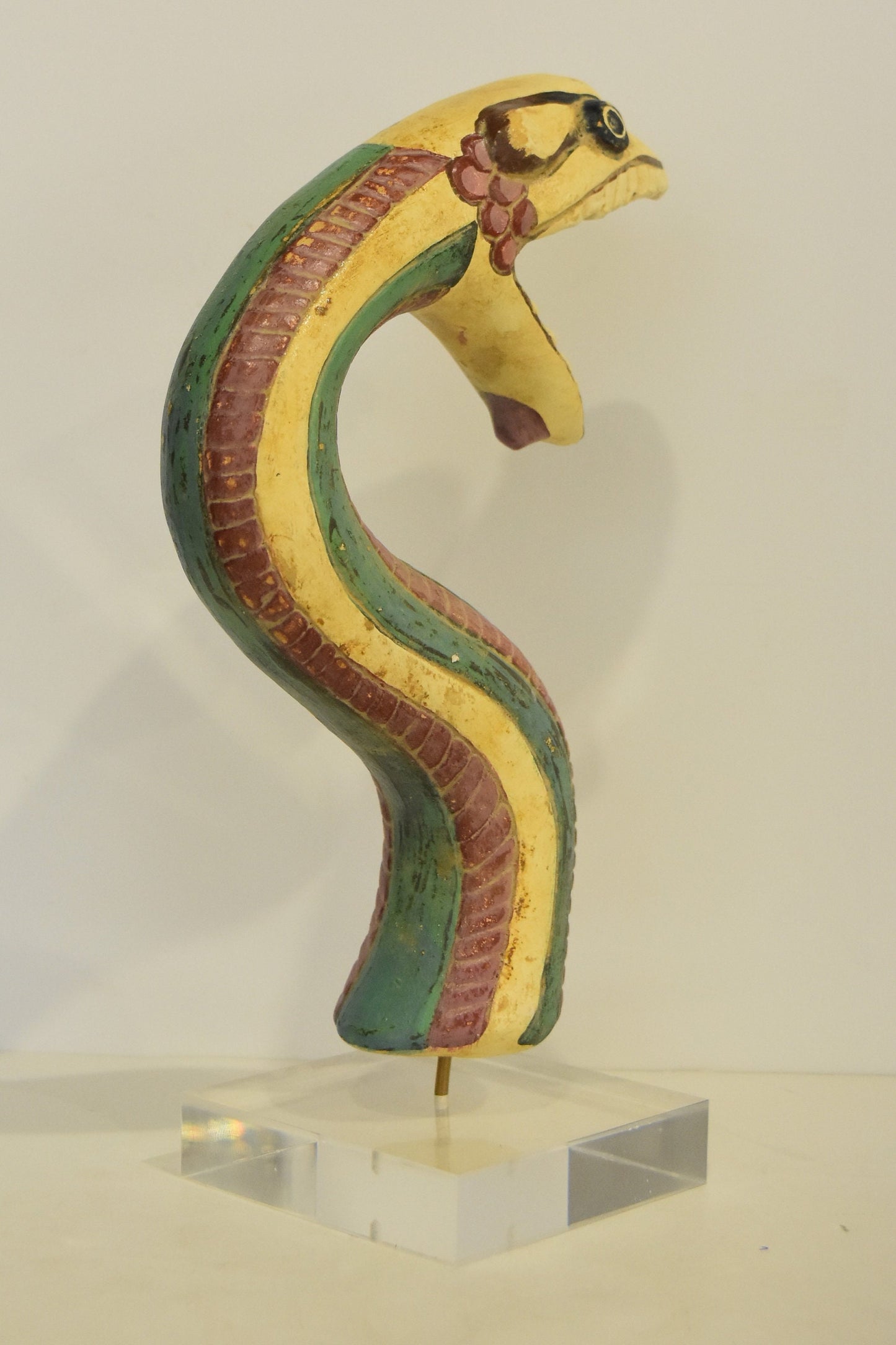 Part of a snake - Hekatompedon - Acropolis Museum - Reproduction - Plexiglass Base - Ceramic Artifact