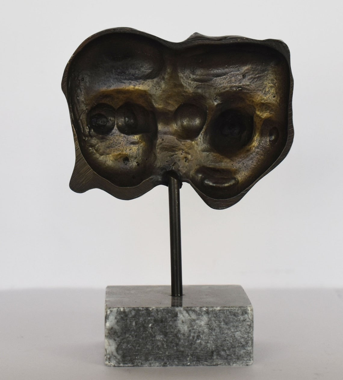 Comedy and Tragedy - Ancient Greek Theater Masks - marble base - pure bronze statue