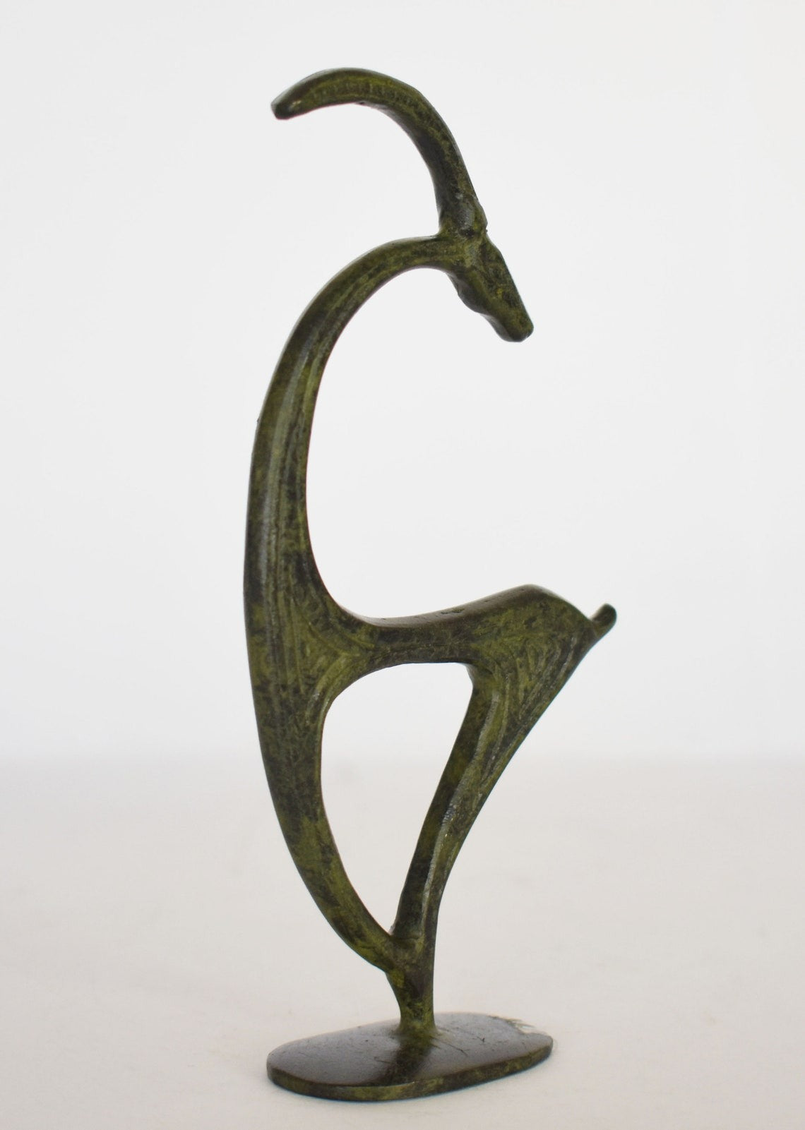 Graceful Ibex - pure Bronze Sculpture - Small - Symbol of Energy, Long Life, Fertility