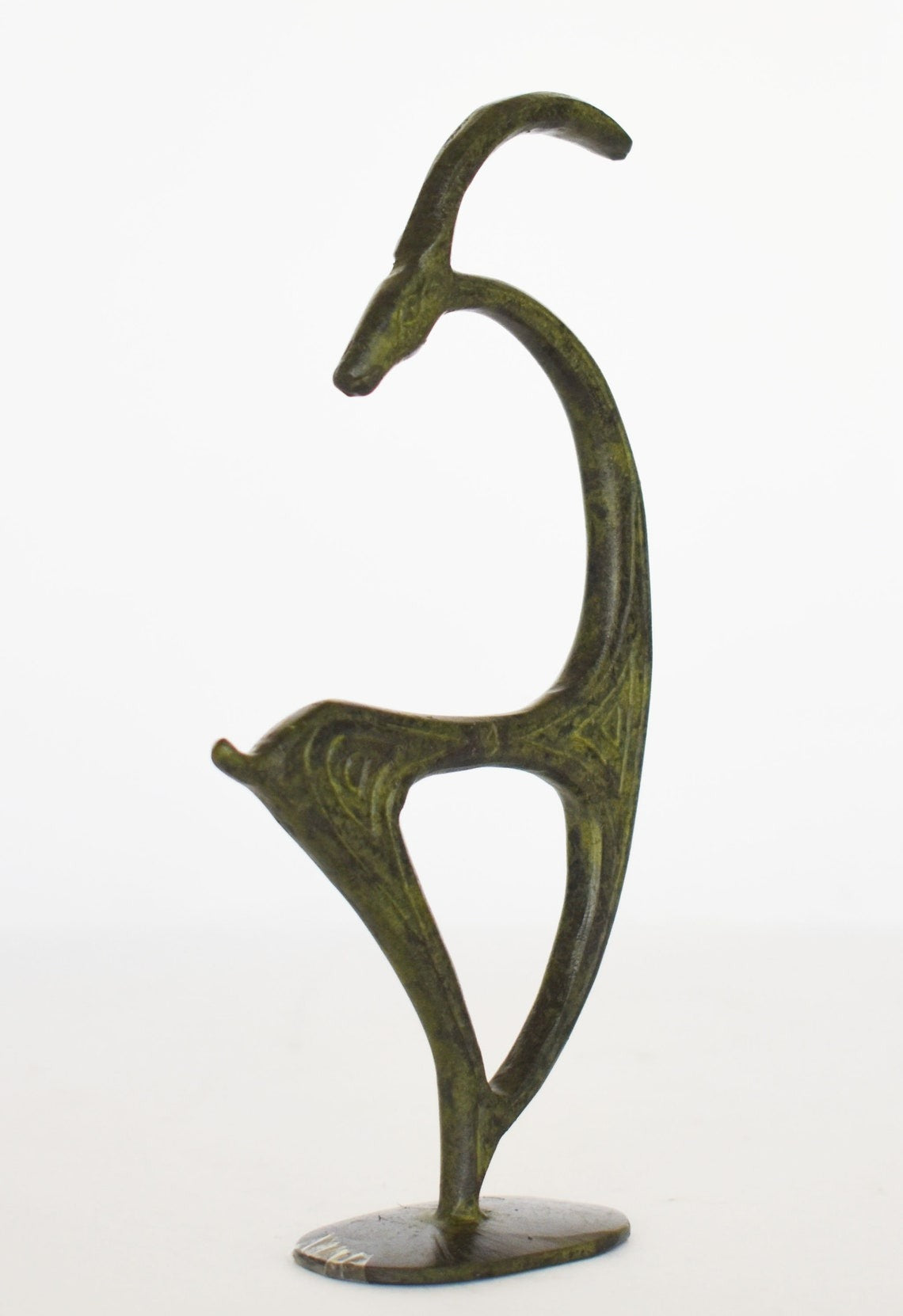 Graceful Ibex - pure Bronze Sculpture - Small - Symbol of Energy, Long Life, Fertility