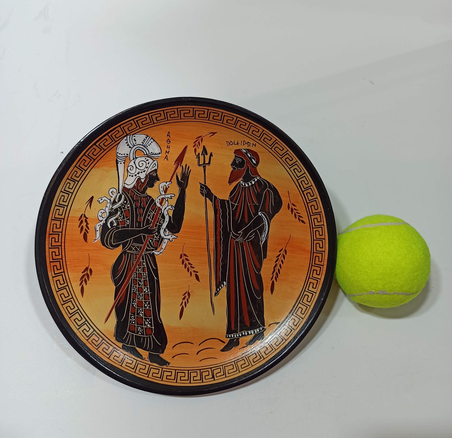 Athena and Poseidon’s Contest for Athens - Ancient Greek Olympian Gods - Ceramic plate - Handmade in Greece