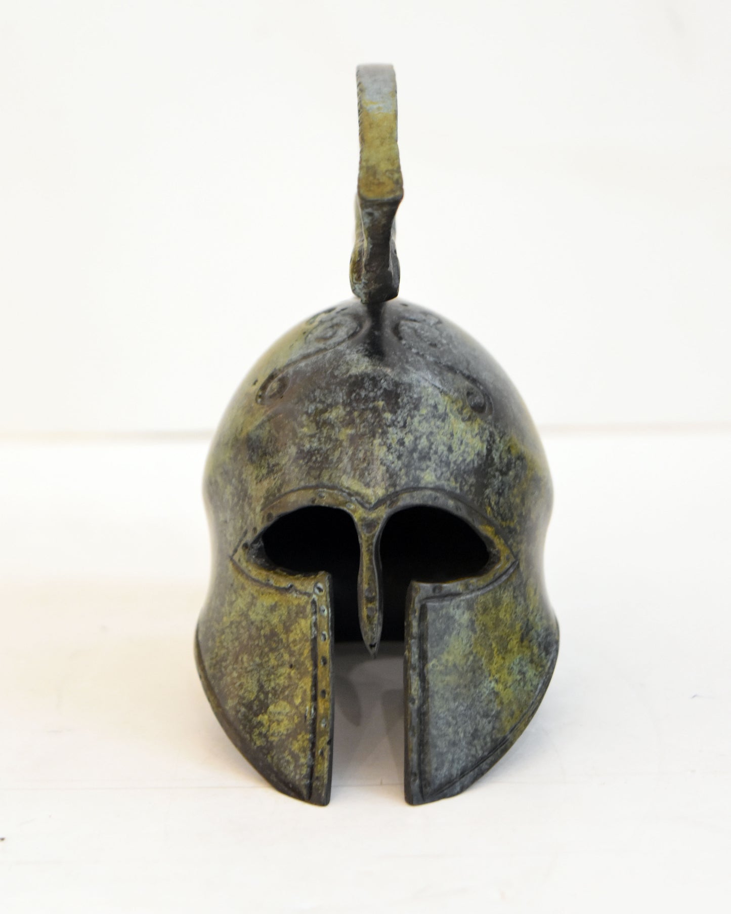 Ancient Greek Spartan Corinthian Helmet - Classic Period - Pure Bronze Statue